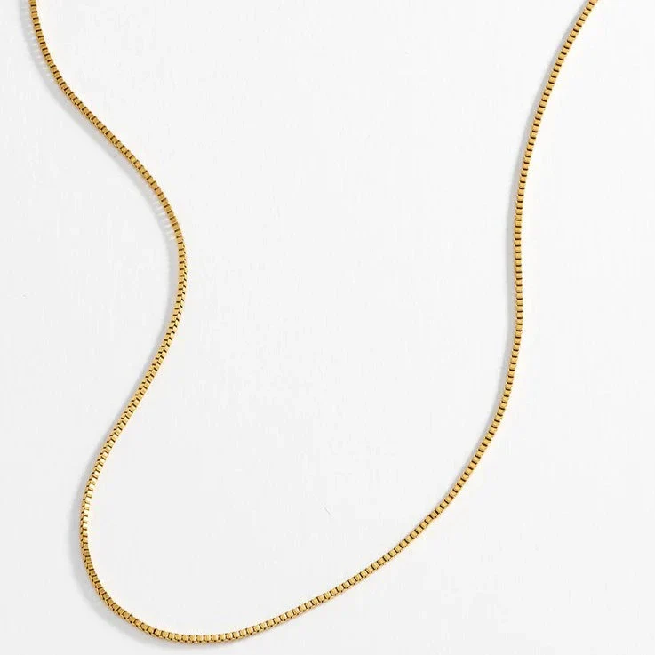 Men's Thin Box Chain Necklace | Gold Plated - Image 3