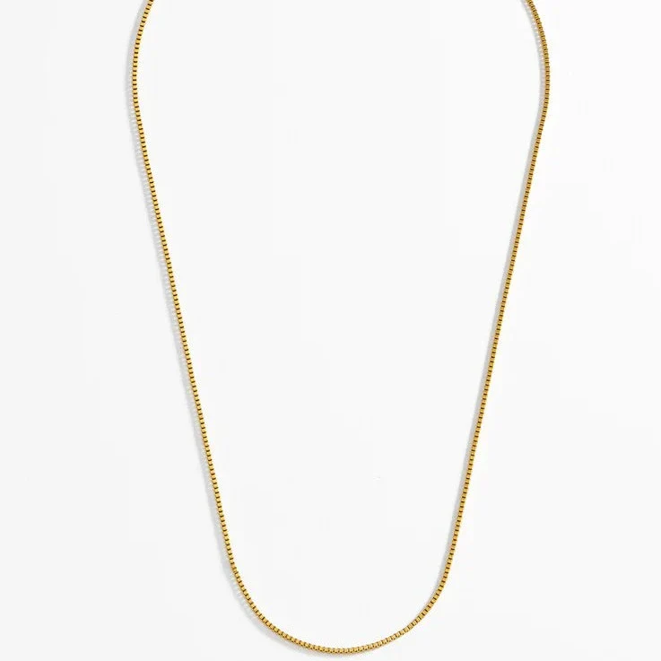 Men's Thin Box Chain Necklace | Gold Plated - Image 4