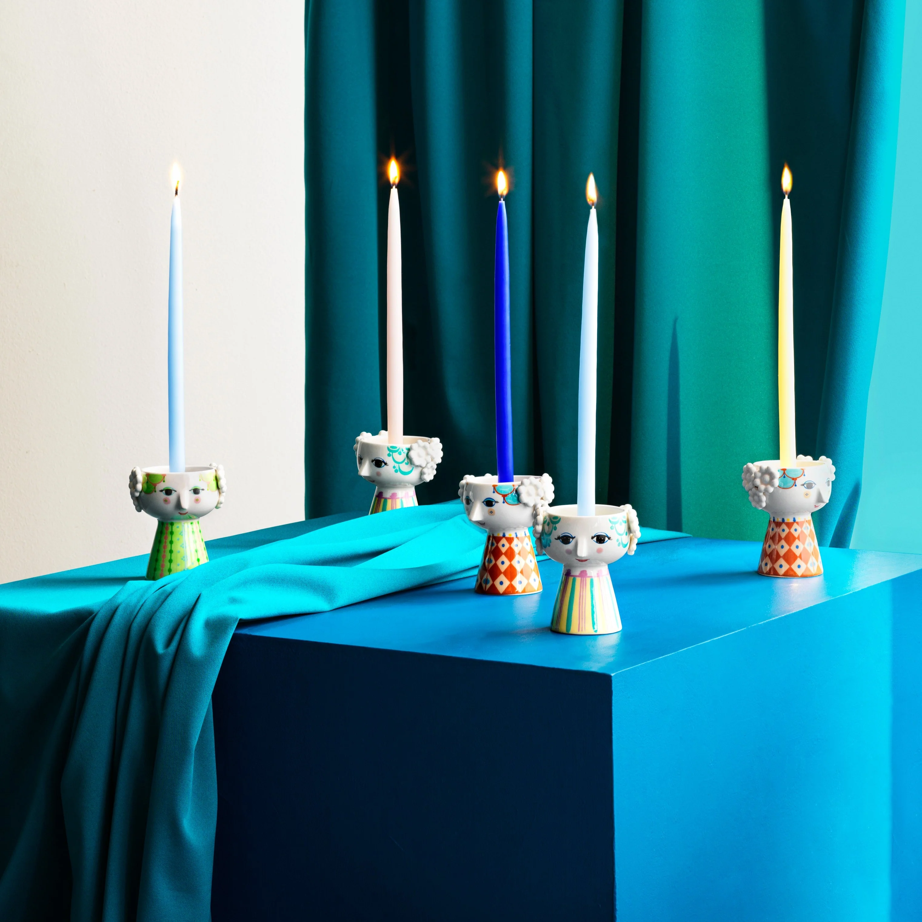 Eva Candle Holder | Light Blue | 9.5cm - Image 4