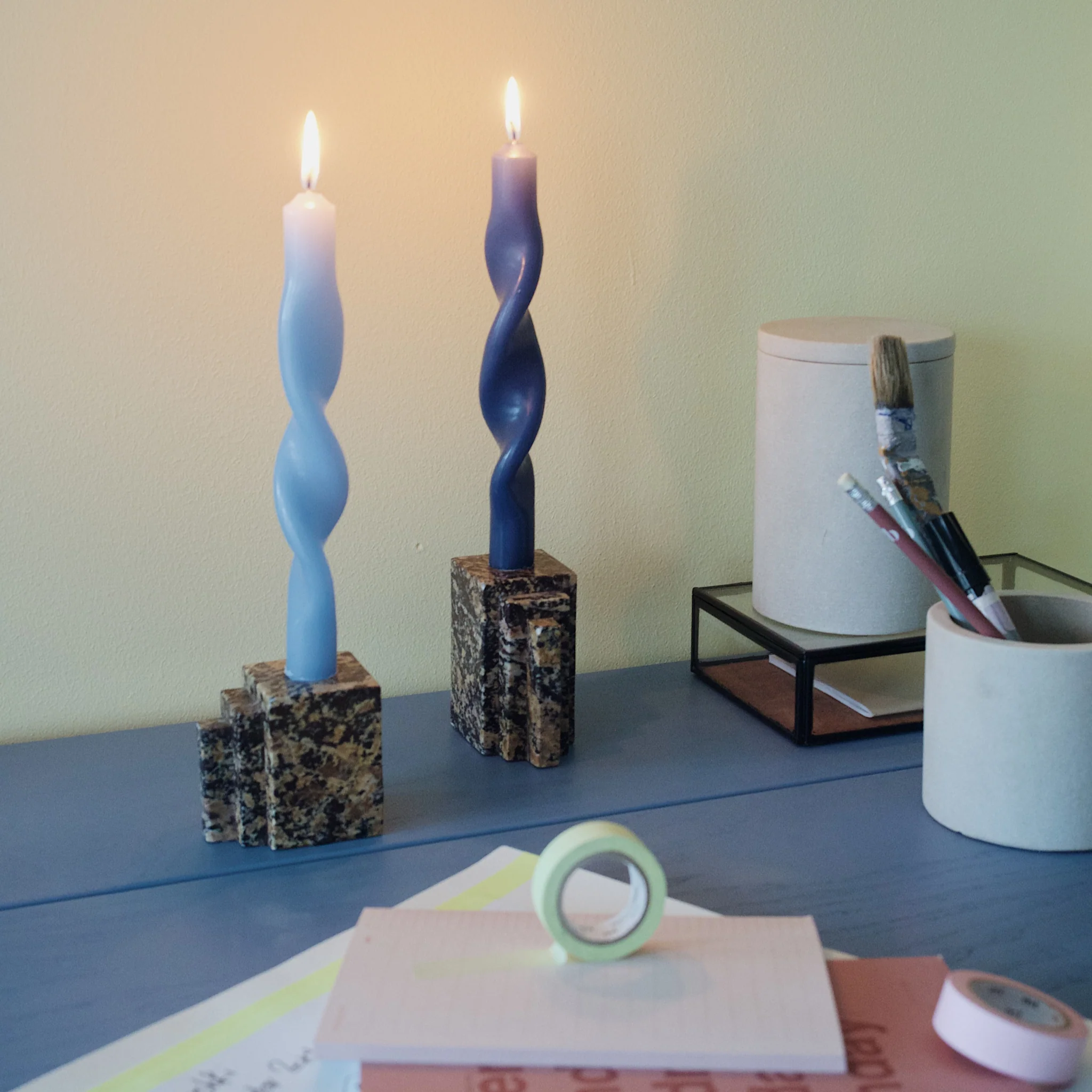 Twisted Candles | Baja Blue | Set of 2 - Image 2
