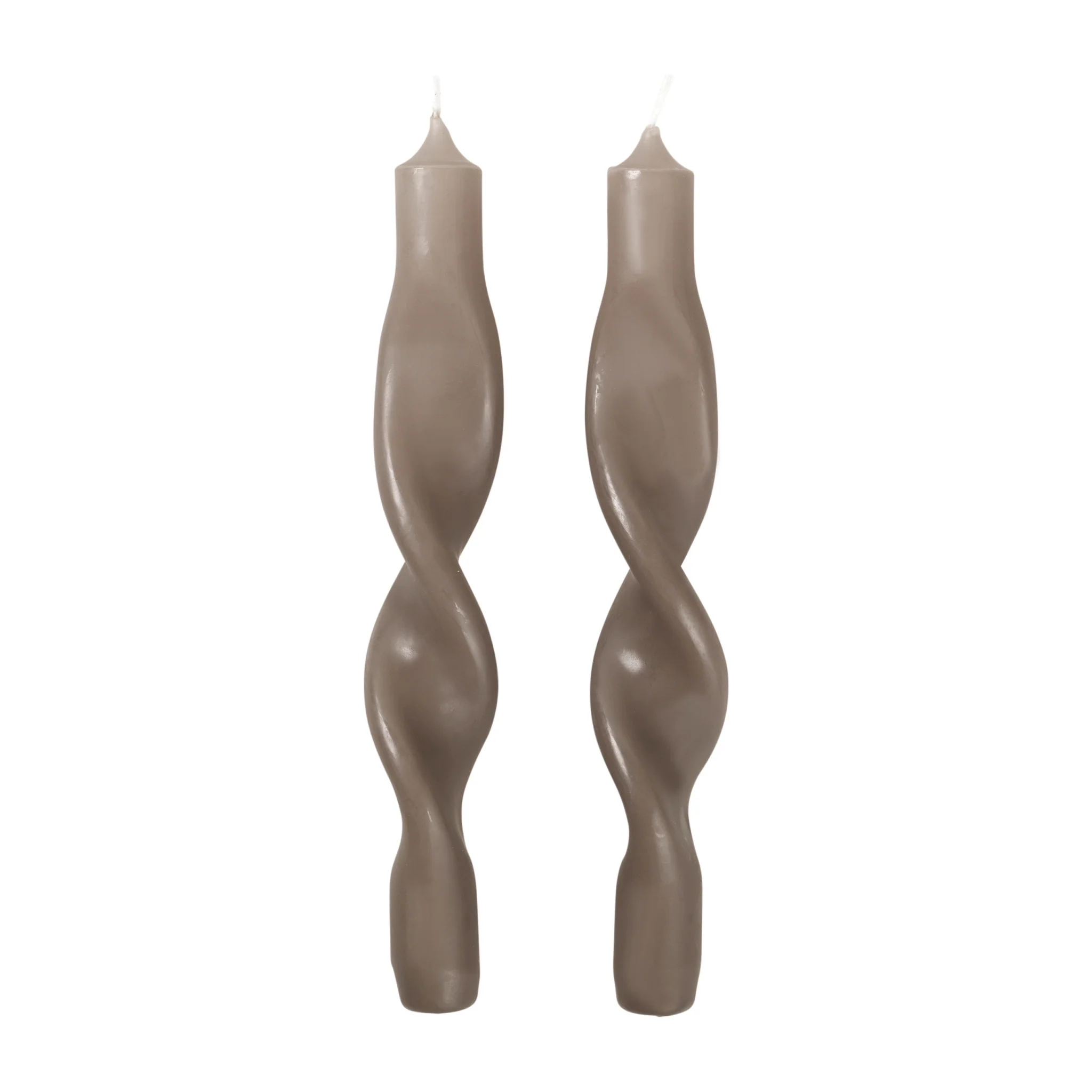 Twisted Candles | Linen | Set of 2