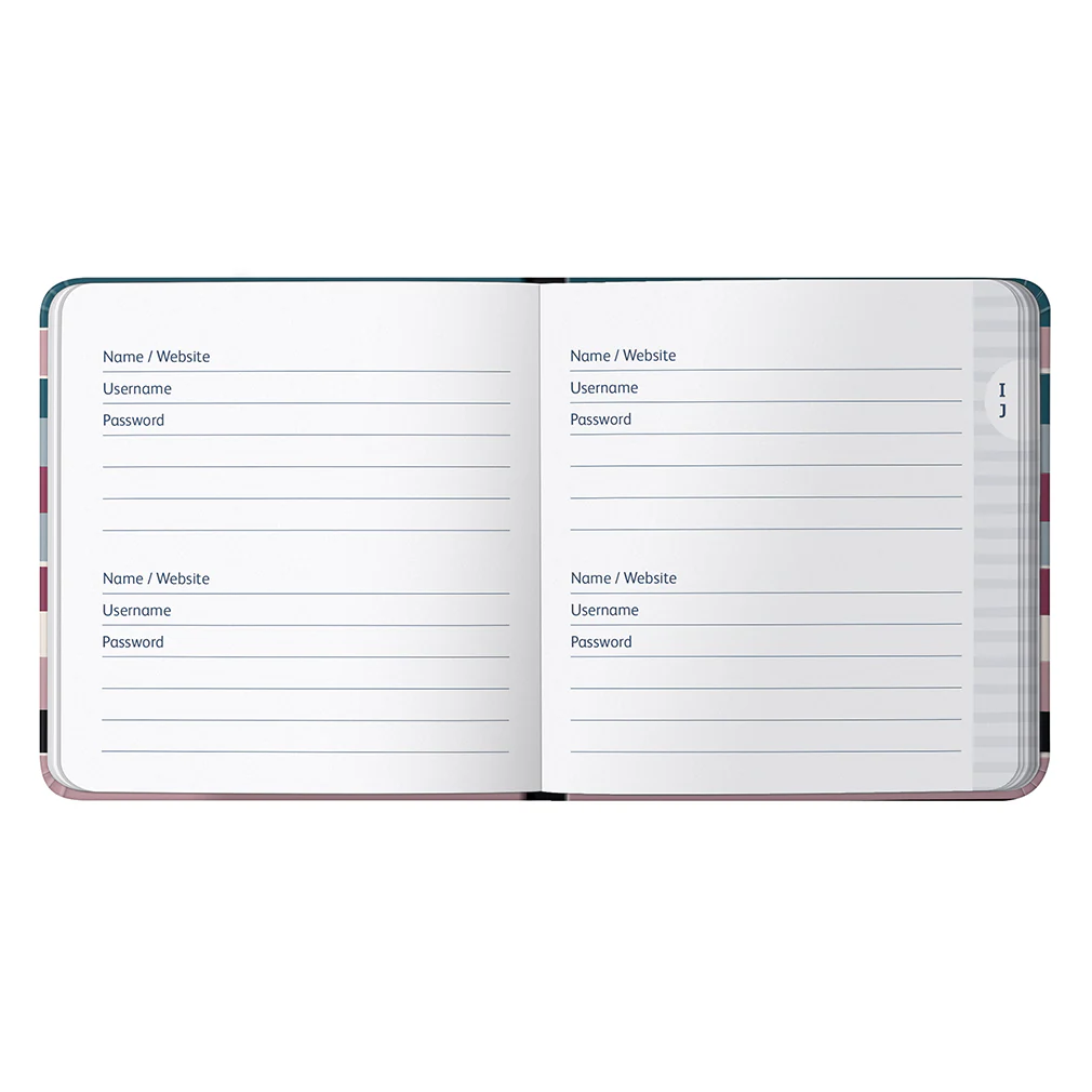 'Shhh' Password Book | Multicoloured Stripes - Image 3
