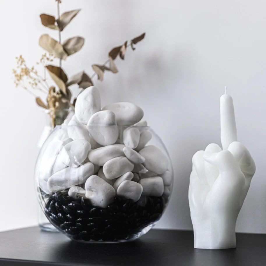 F*ck Hand Gesture Candle | White - Image 5