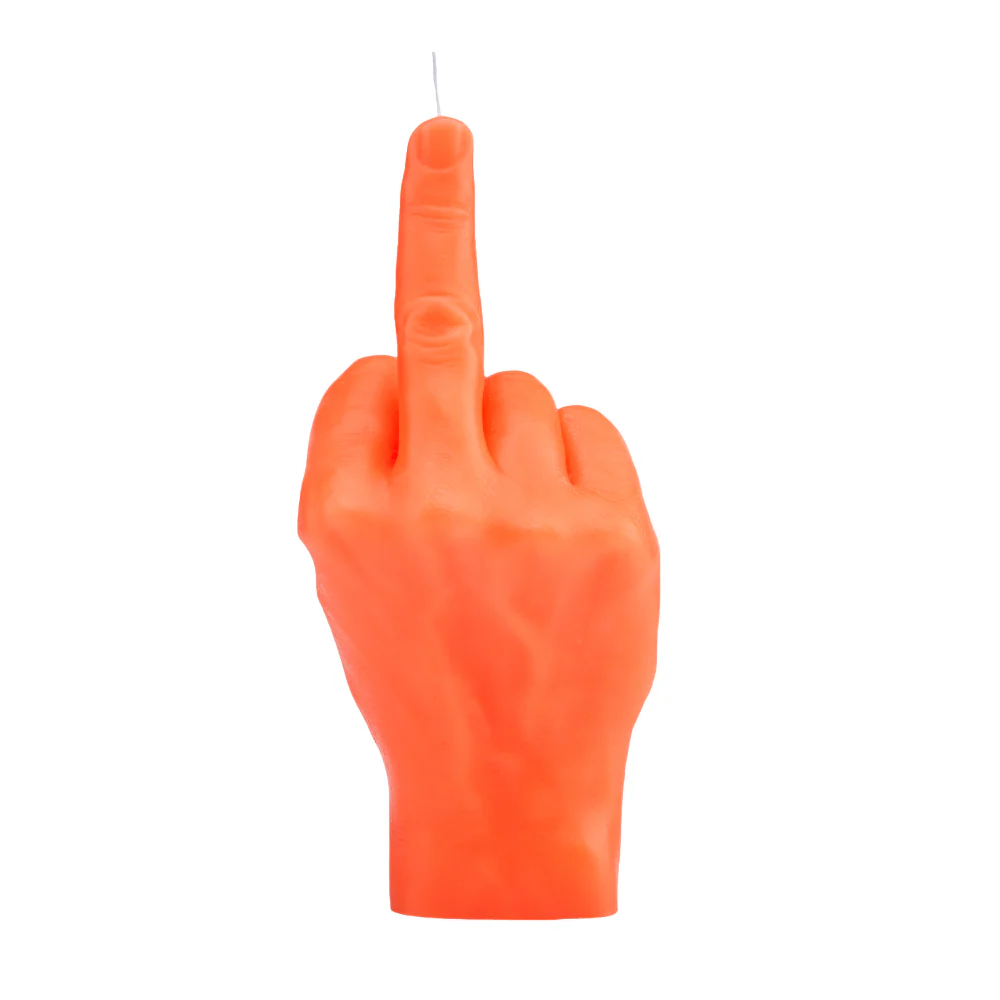 F*ck Hand Gesture Candle | Neon Orange - Image 3