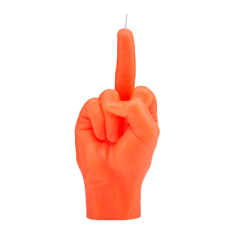 F*ck Hand Gesture Candle | Neon Orange - Image 4