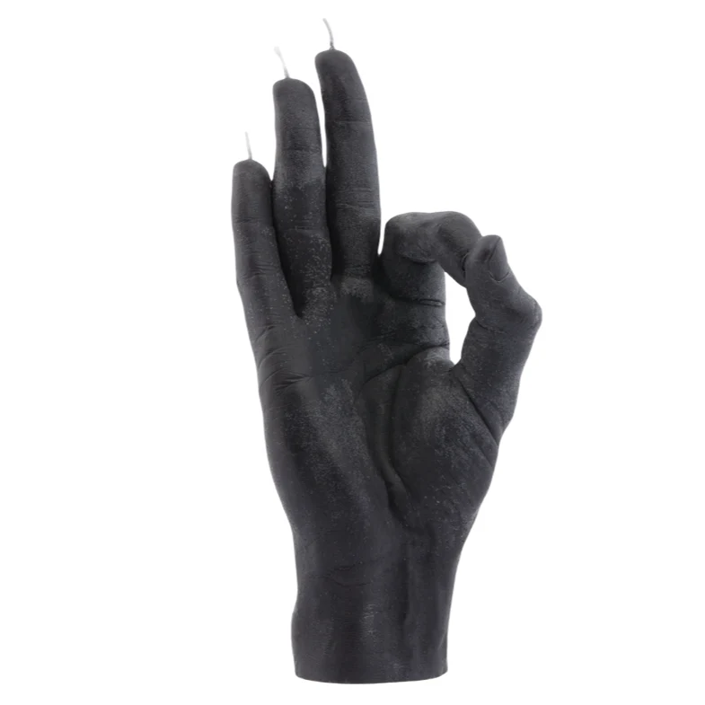 OK Hand Gesture Candle | Black - Image 3