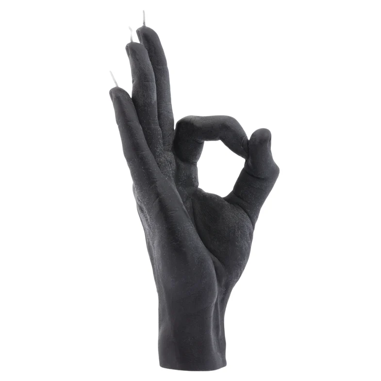 OK Hand Gesture Candle | Black - Image 4