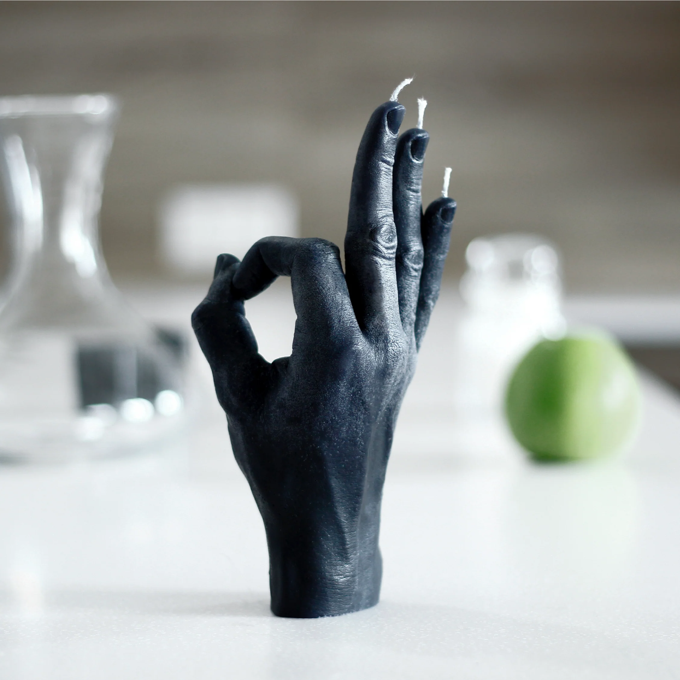 OK Hand Gesture Candle | Black - Image 5