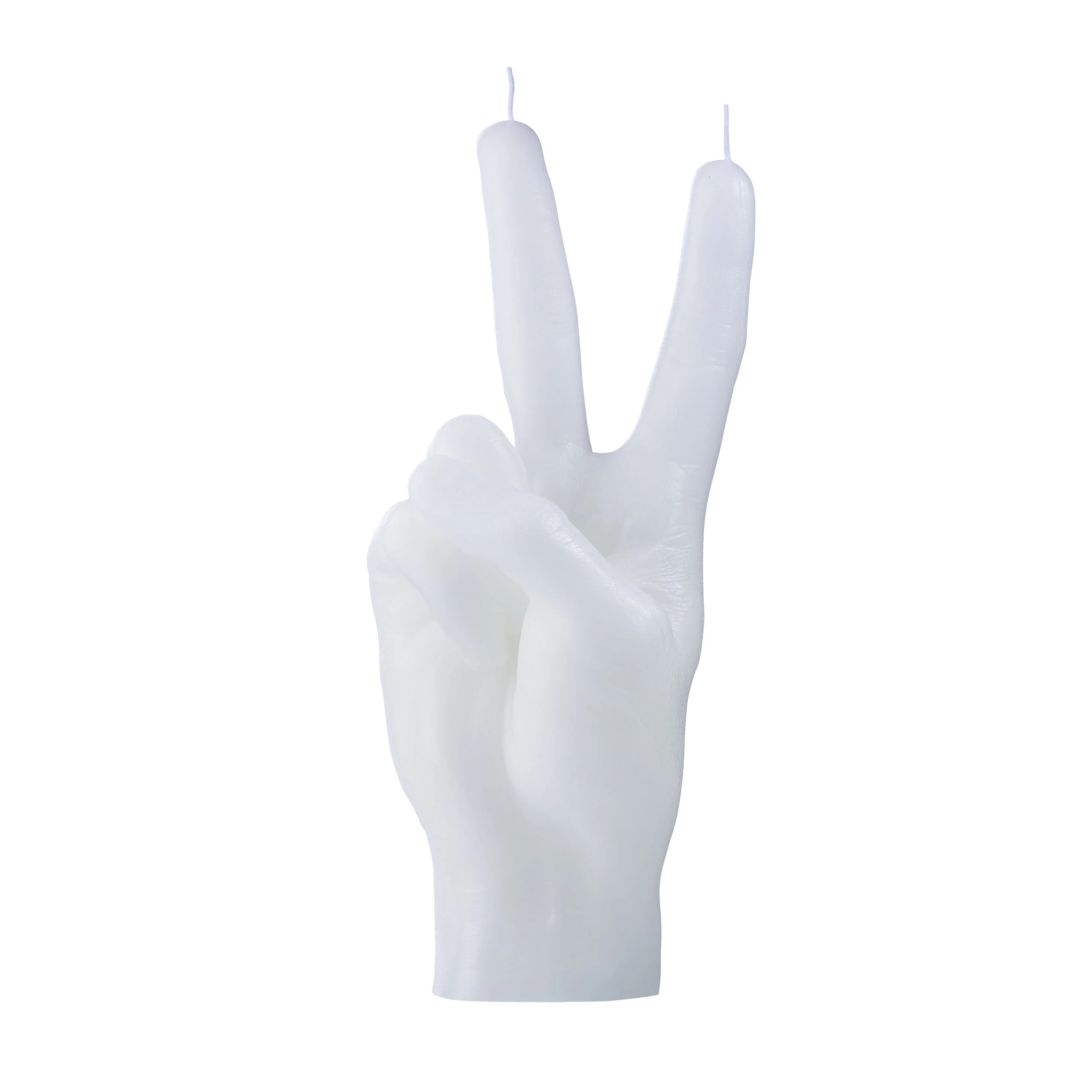 Peace Hand Gesture Candle | White - Image 3