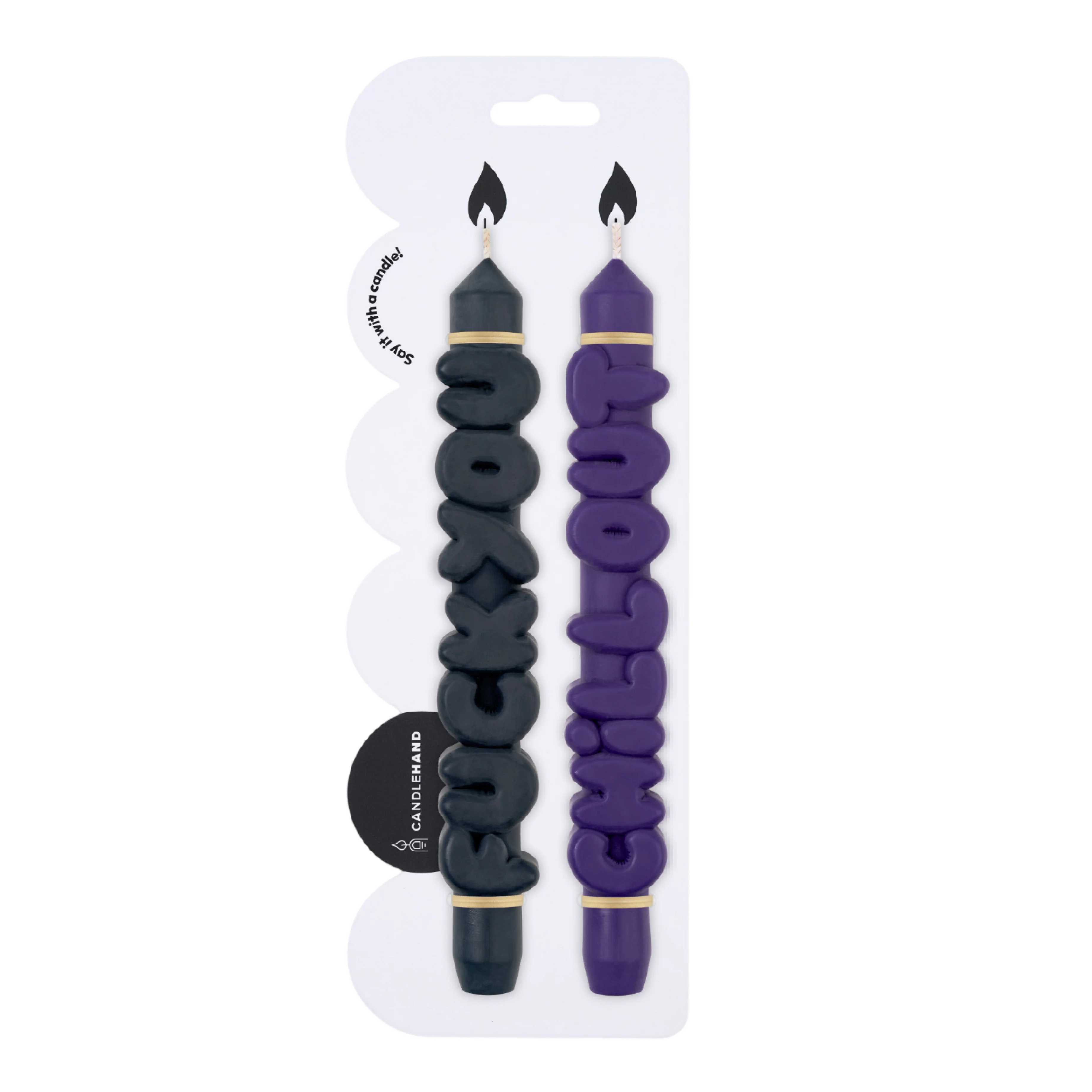 Anger Management Taper Candles | Black/Indigo | Set of 2