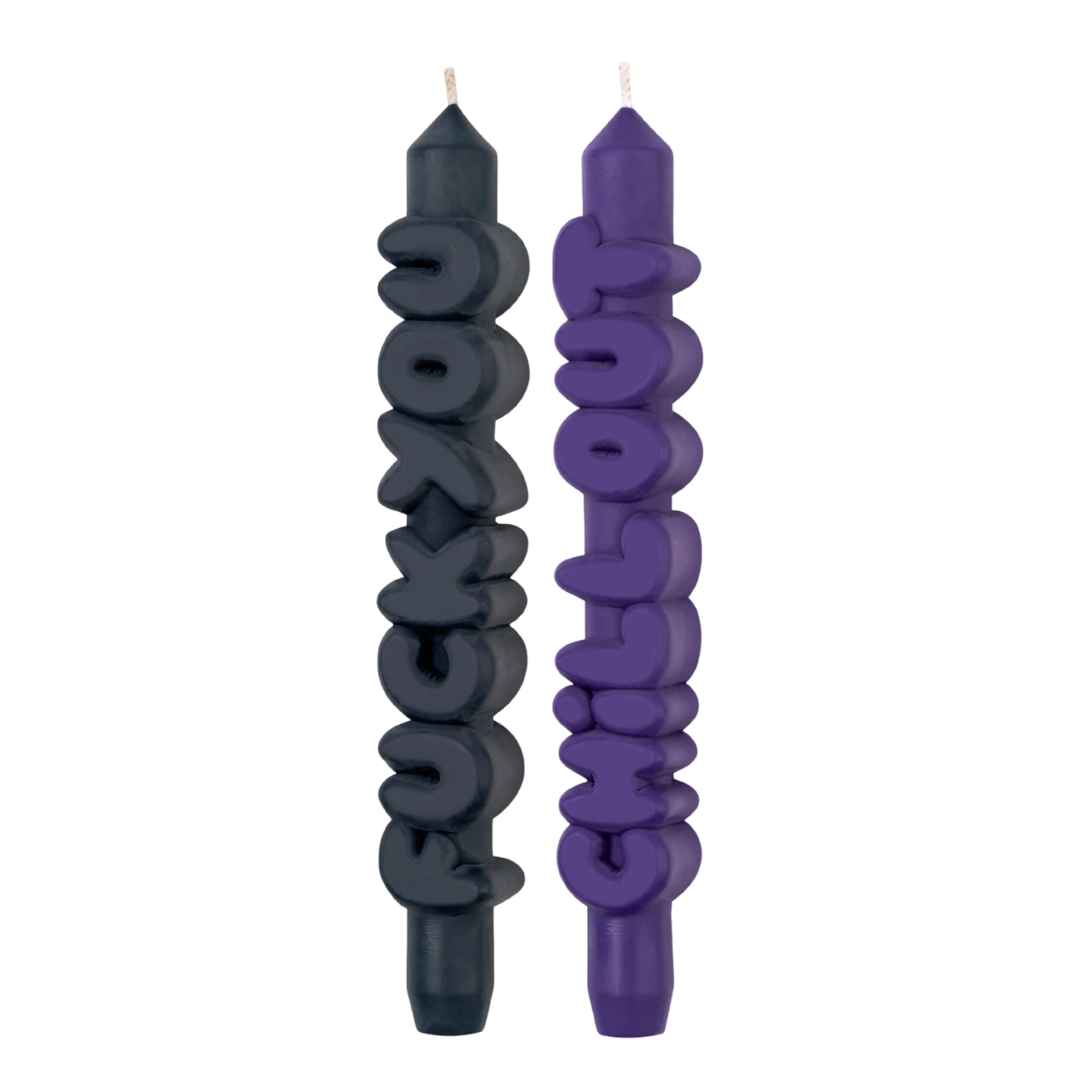 Anger Management Taper Candles | Black/Indigo | Set of 2 - Image 3
