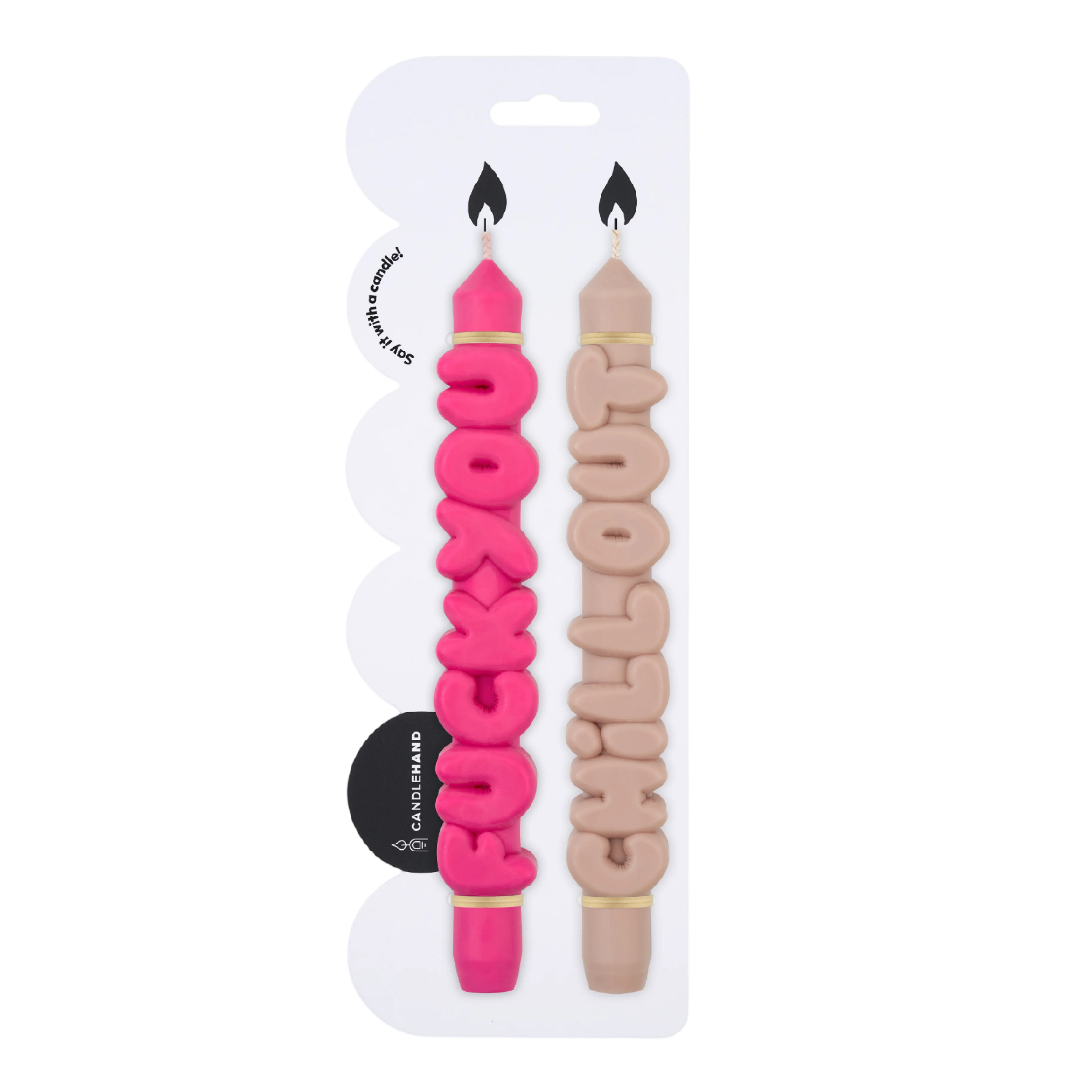 Anger Management Taper Candles | Pink/Cream | Set of 2