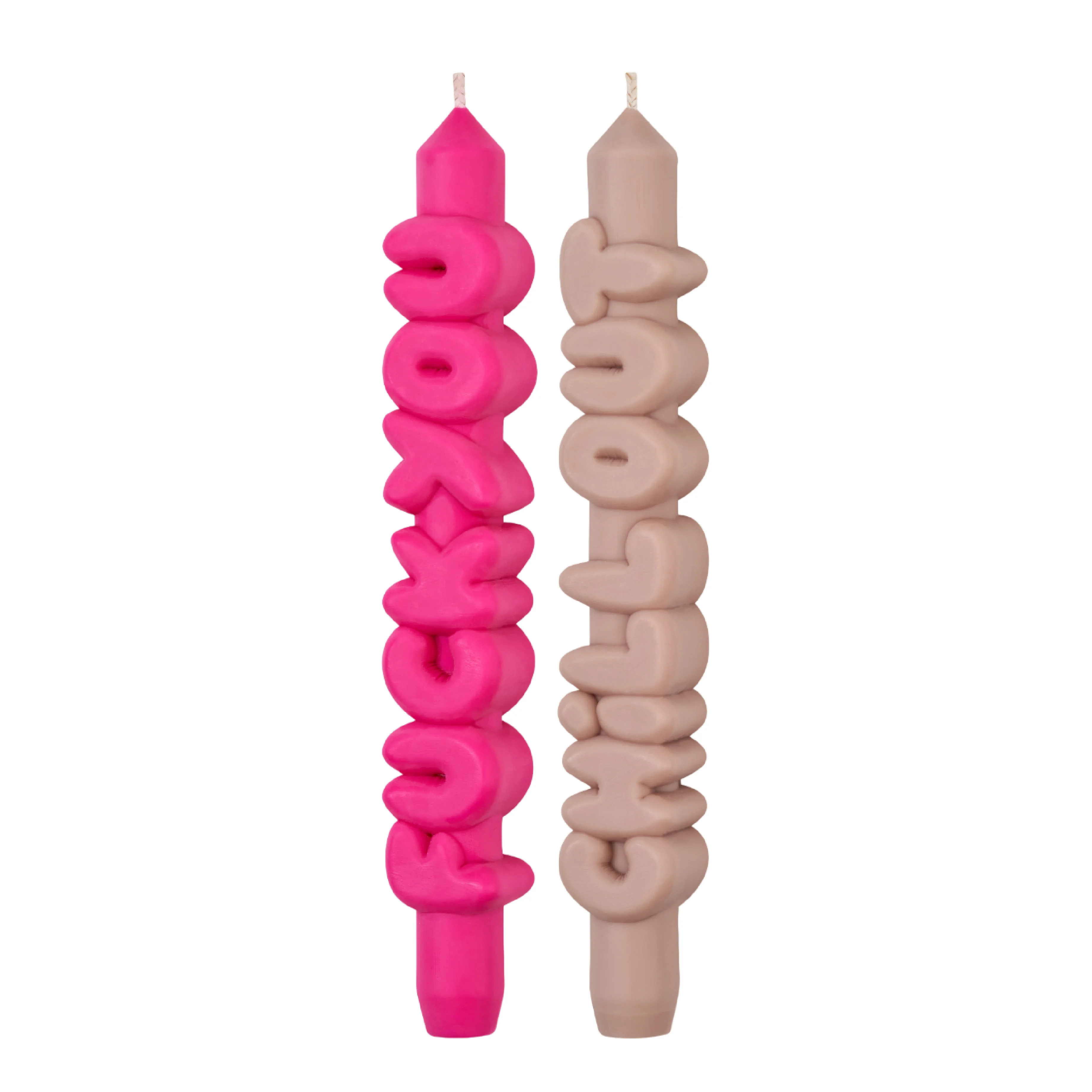 Anger Management Taper Candles | Pink/Cream | Set of 2 - Image 3