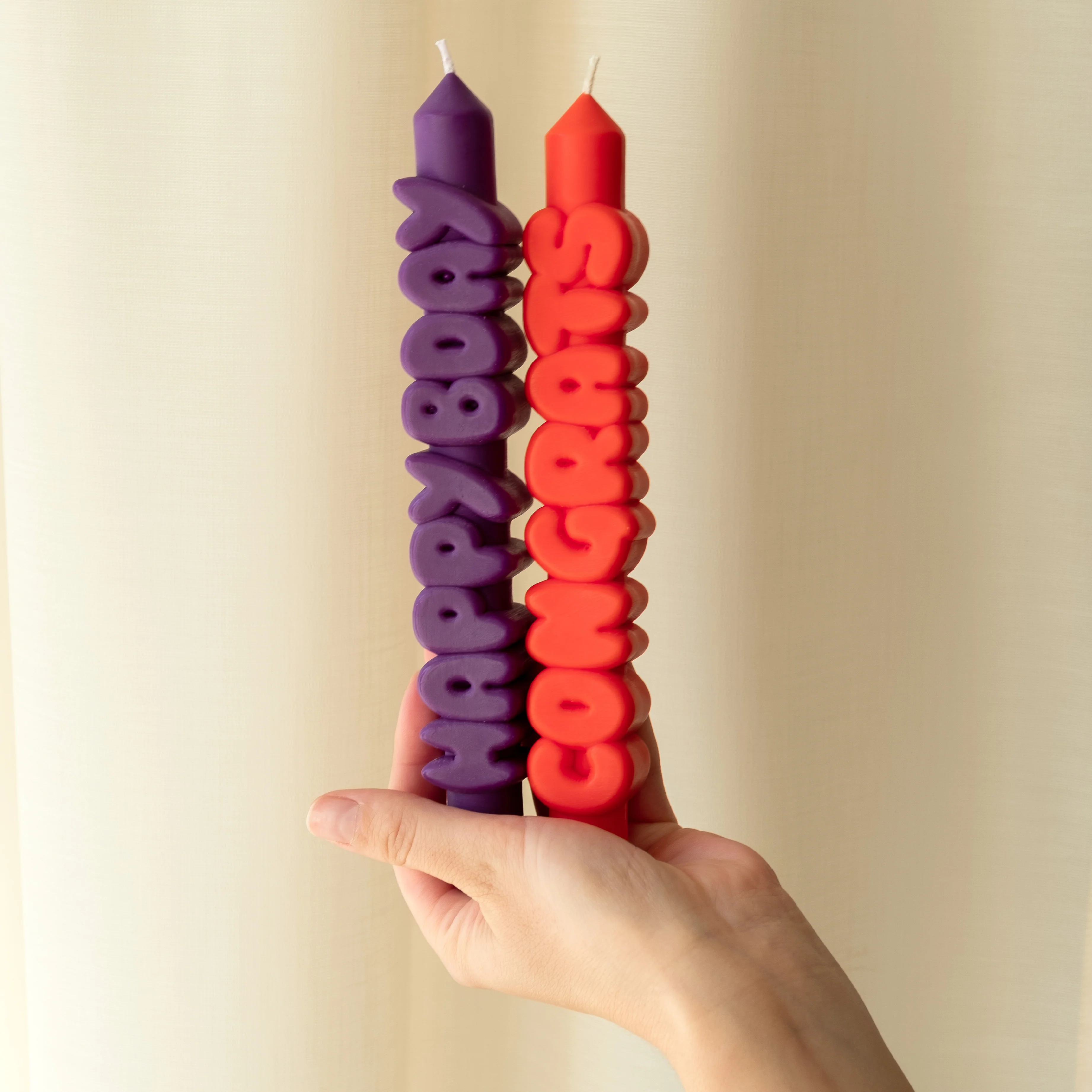 Birthday Taper Candles | Indigo/Orange | Set of 2 - Image 2