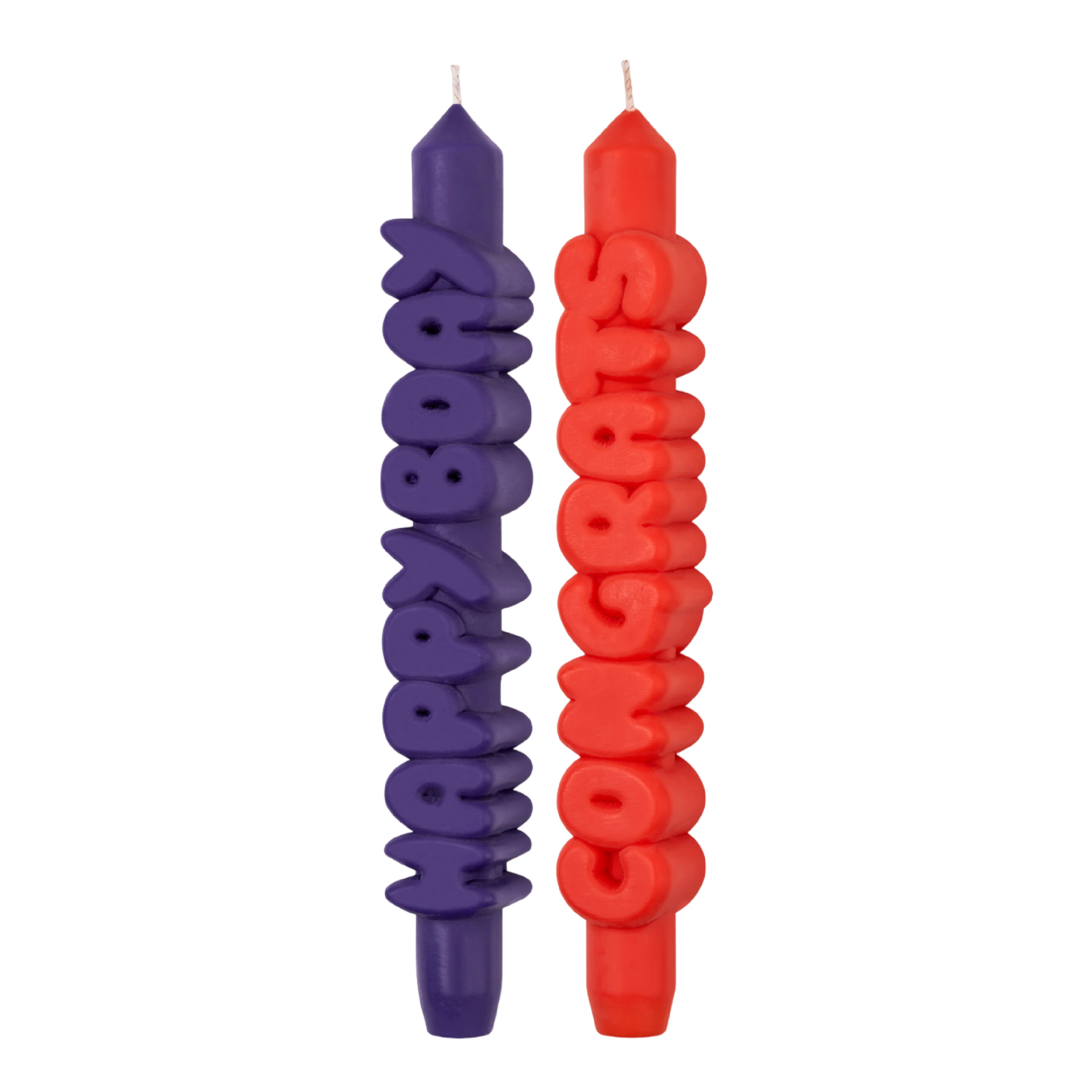 Birthday Taper Candles | Indigo/Orange | Set of 2 - Image 3