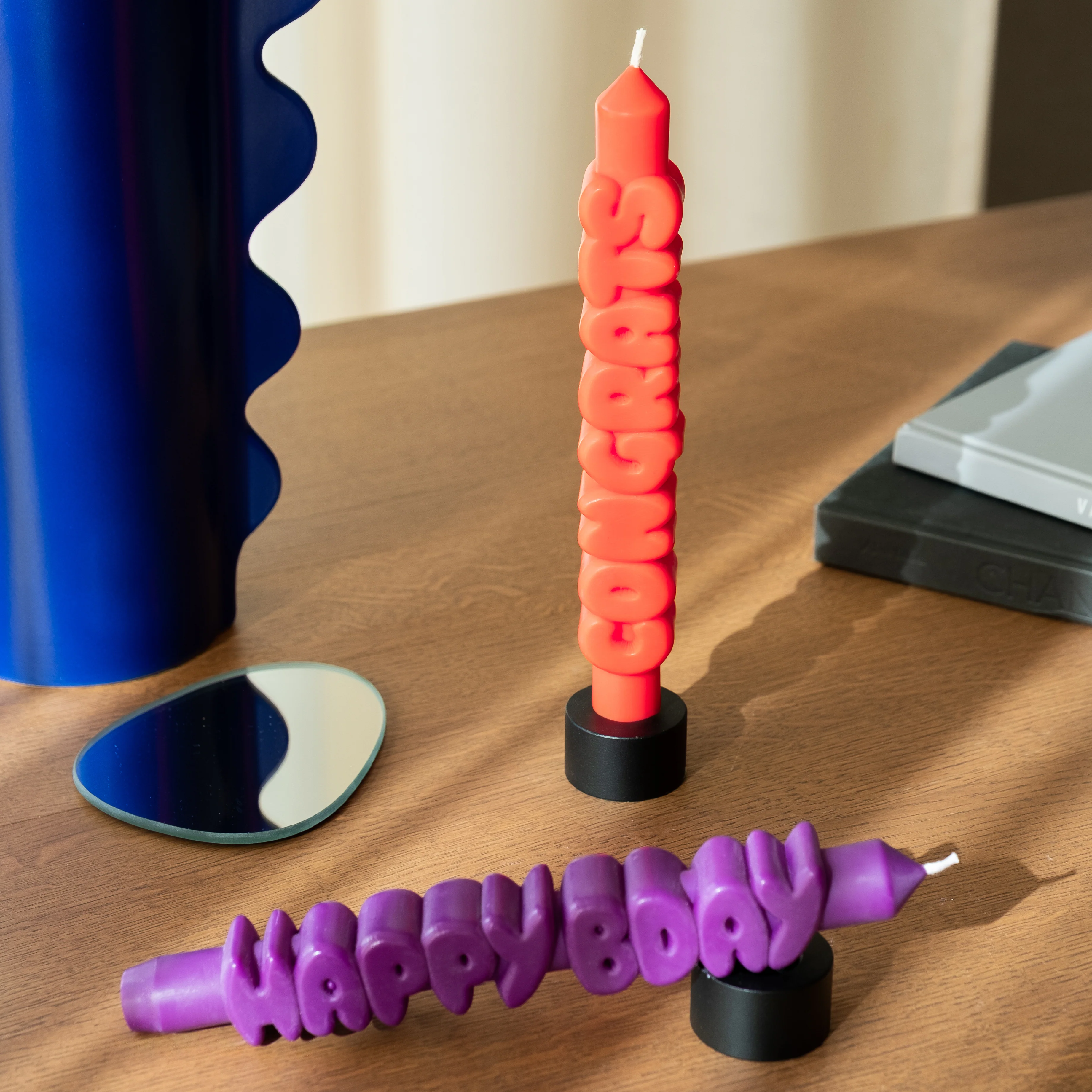 Birthday Taper Candles | Indigo/Orange | Set of 2 - Image 5