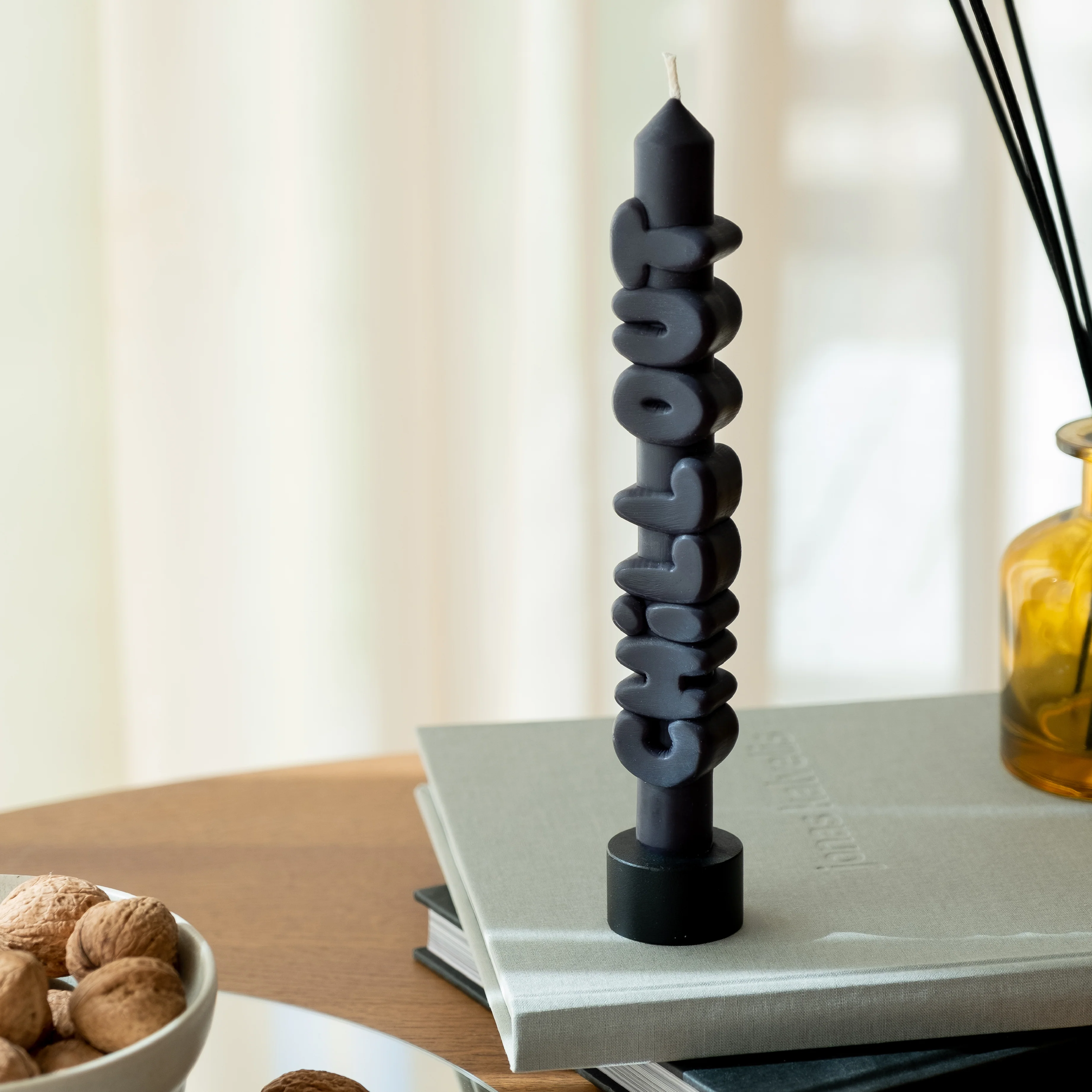 'Chill Out' Taper Candle | Black - Image 5