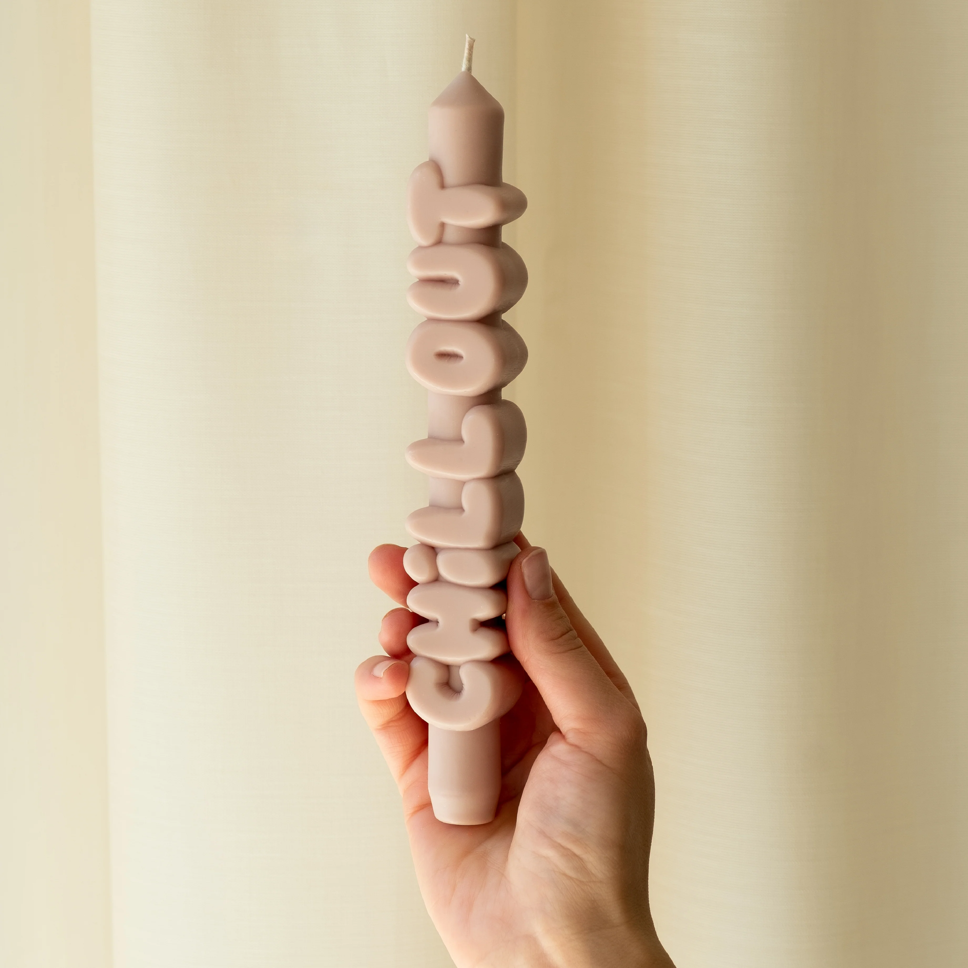 'Chill Out' Taper Candle | Cream - Image 2