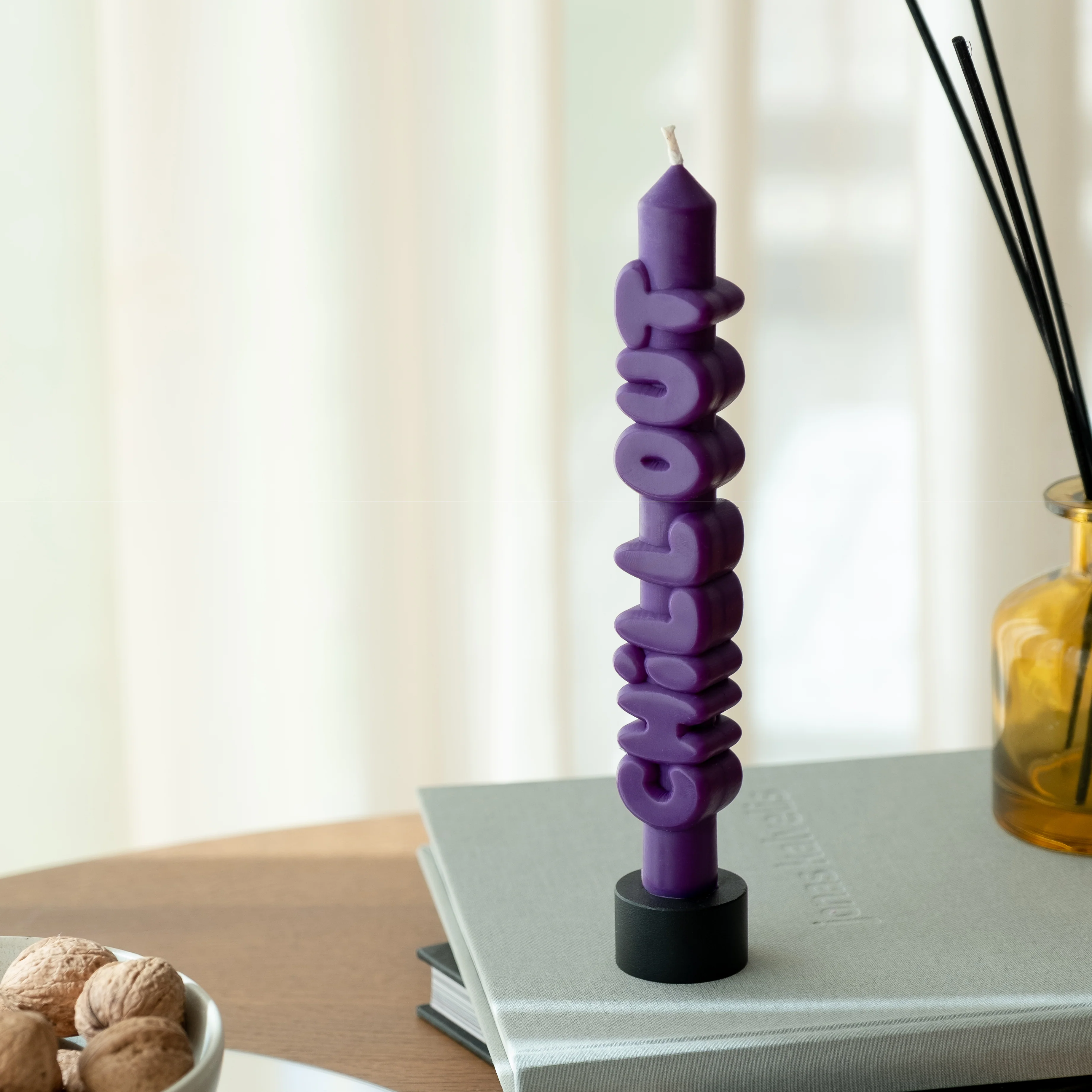 'Chill Out' Taper Candle | Indigo - Image 4