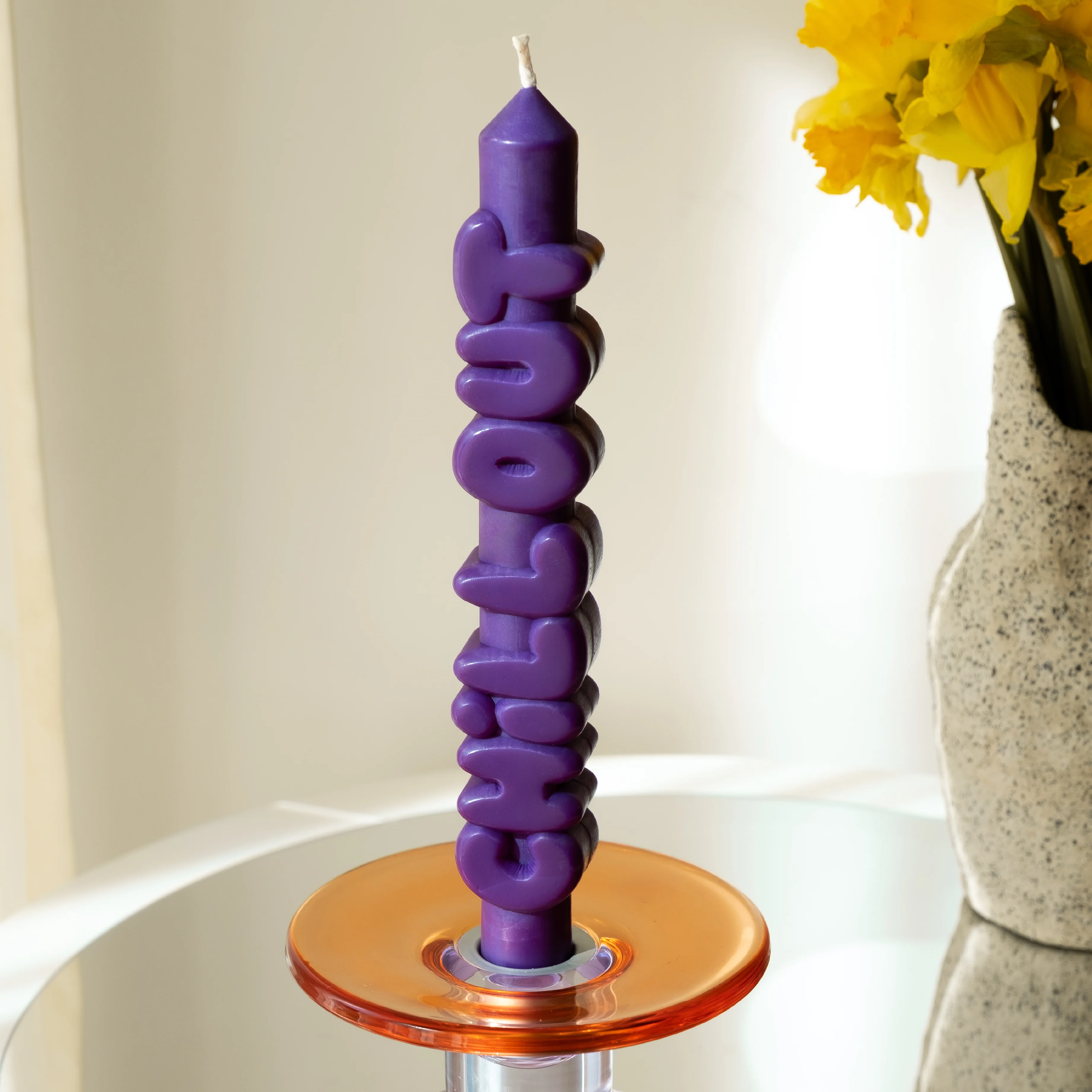 'Chill Out' Taper Candle | Indigo - Image 5