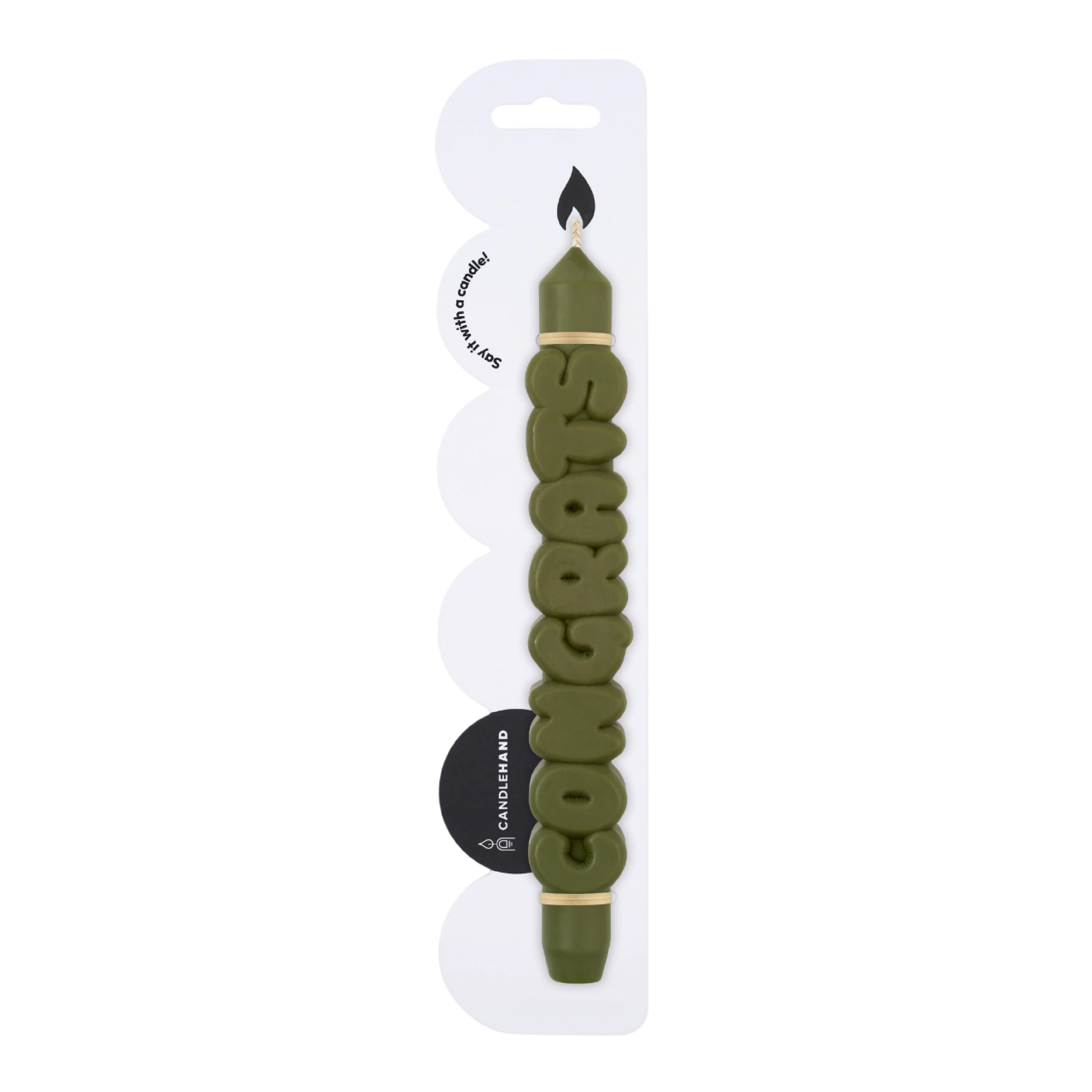 'Congrats' Taper Candle | Olive