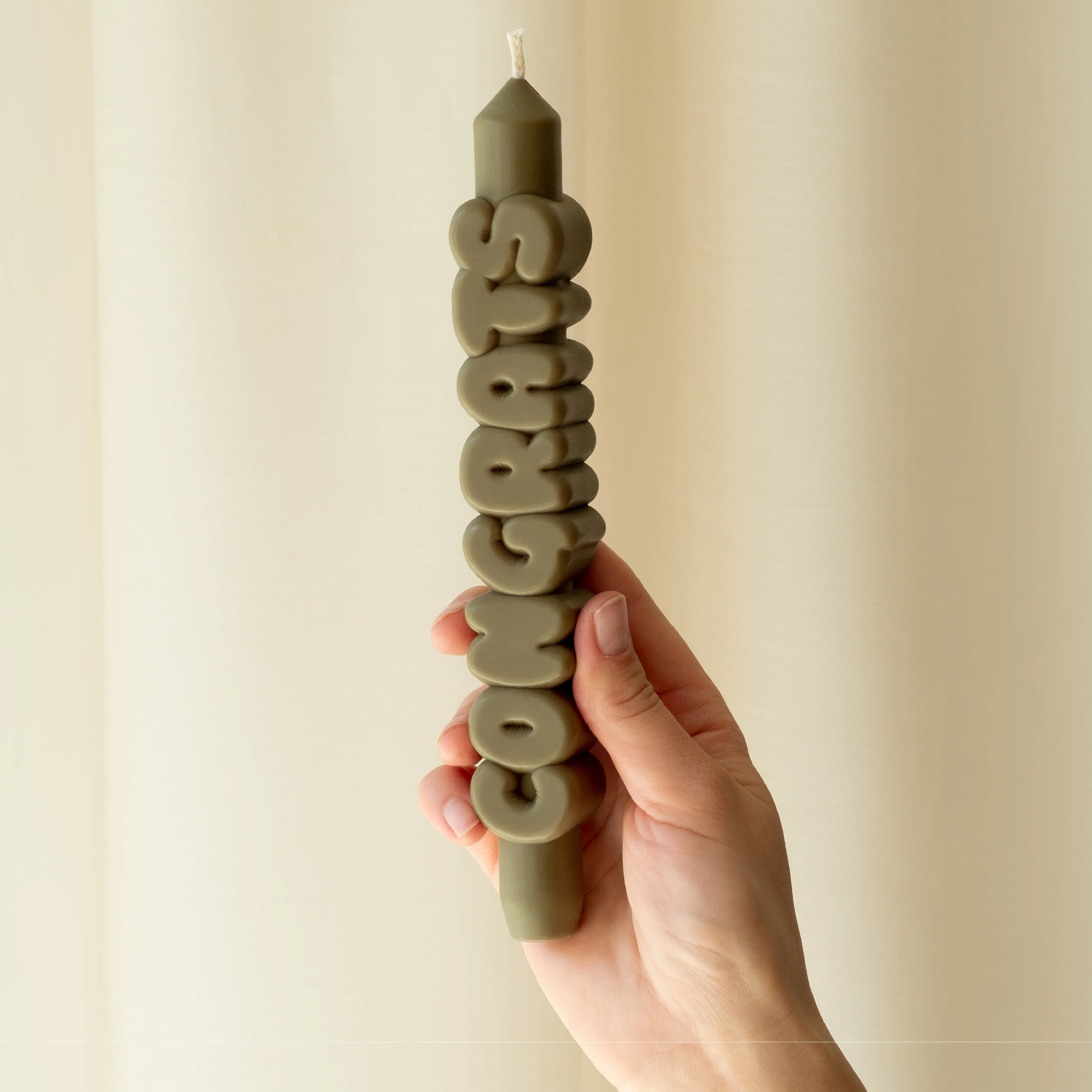 'Congrats' Taper Candle | Olive - Image 2