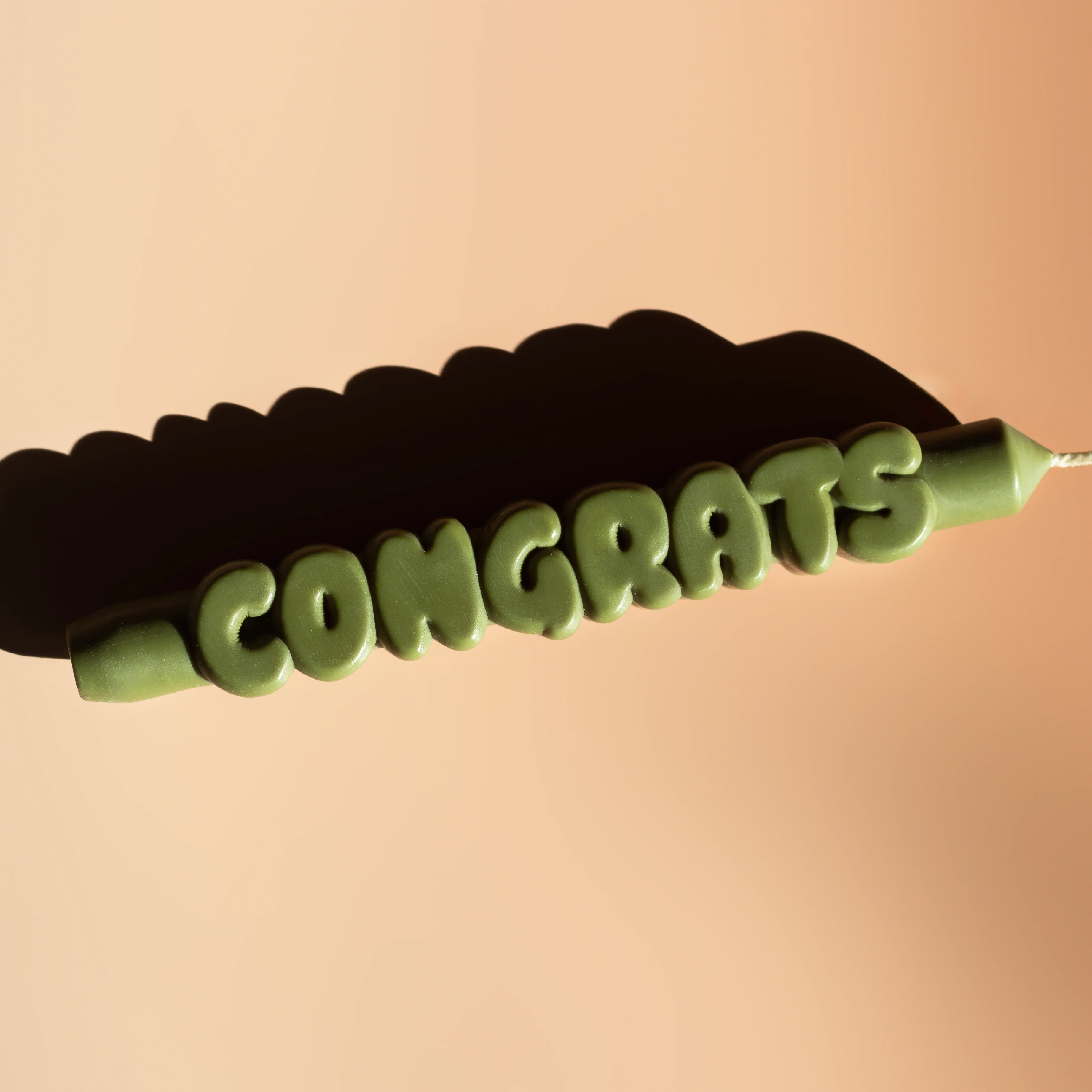 'Congrats' Taper Candle | Olive - Image 5