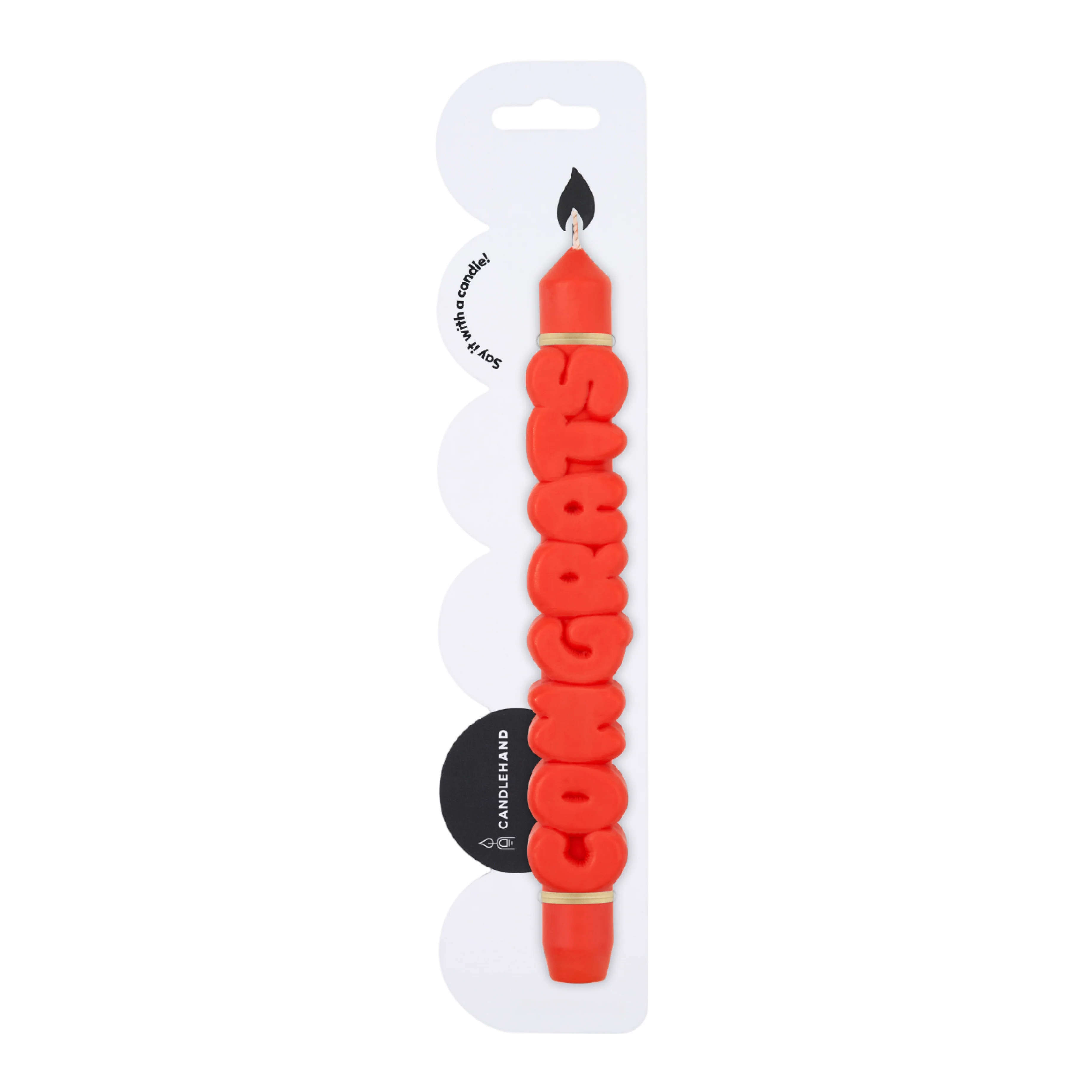 'Congrats' Taper Candle | Orange