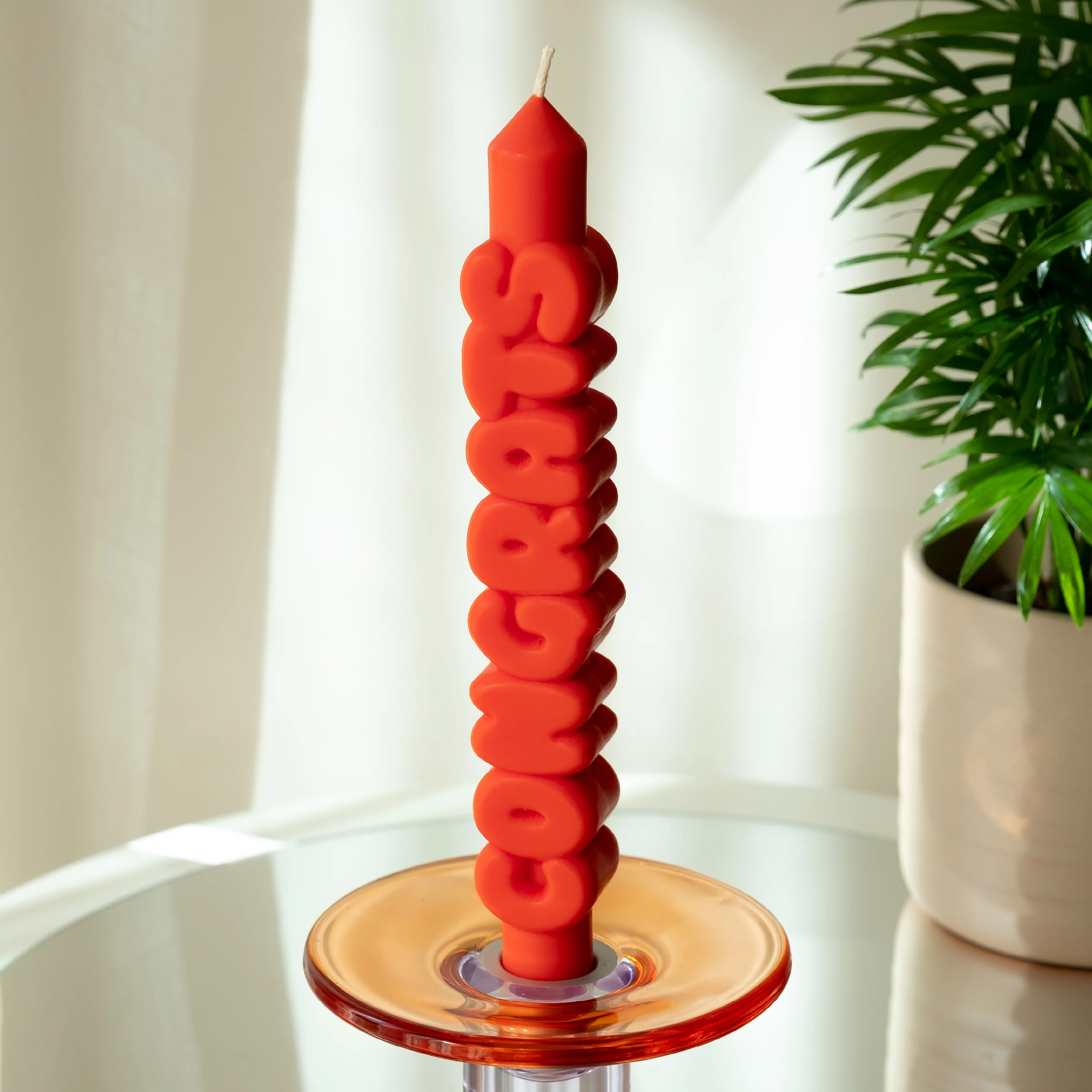 'Congrats' Taper Candle | Orange - Image 5