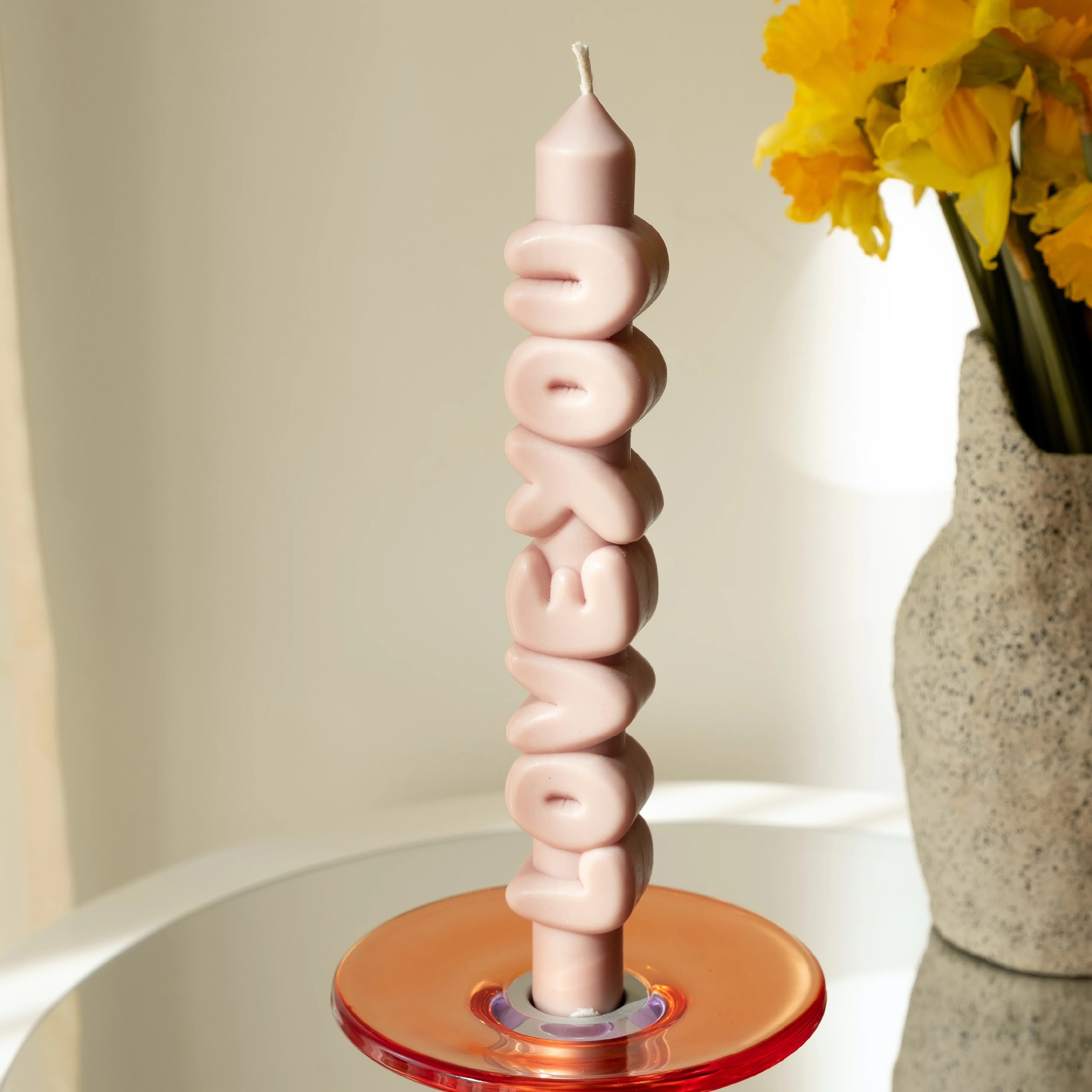 'Love You' Taper Candle | Cream - Image 5
