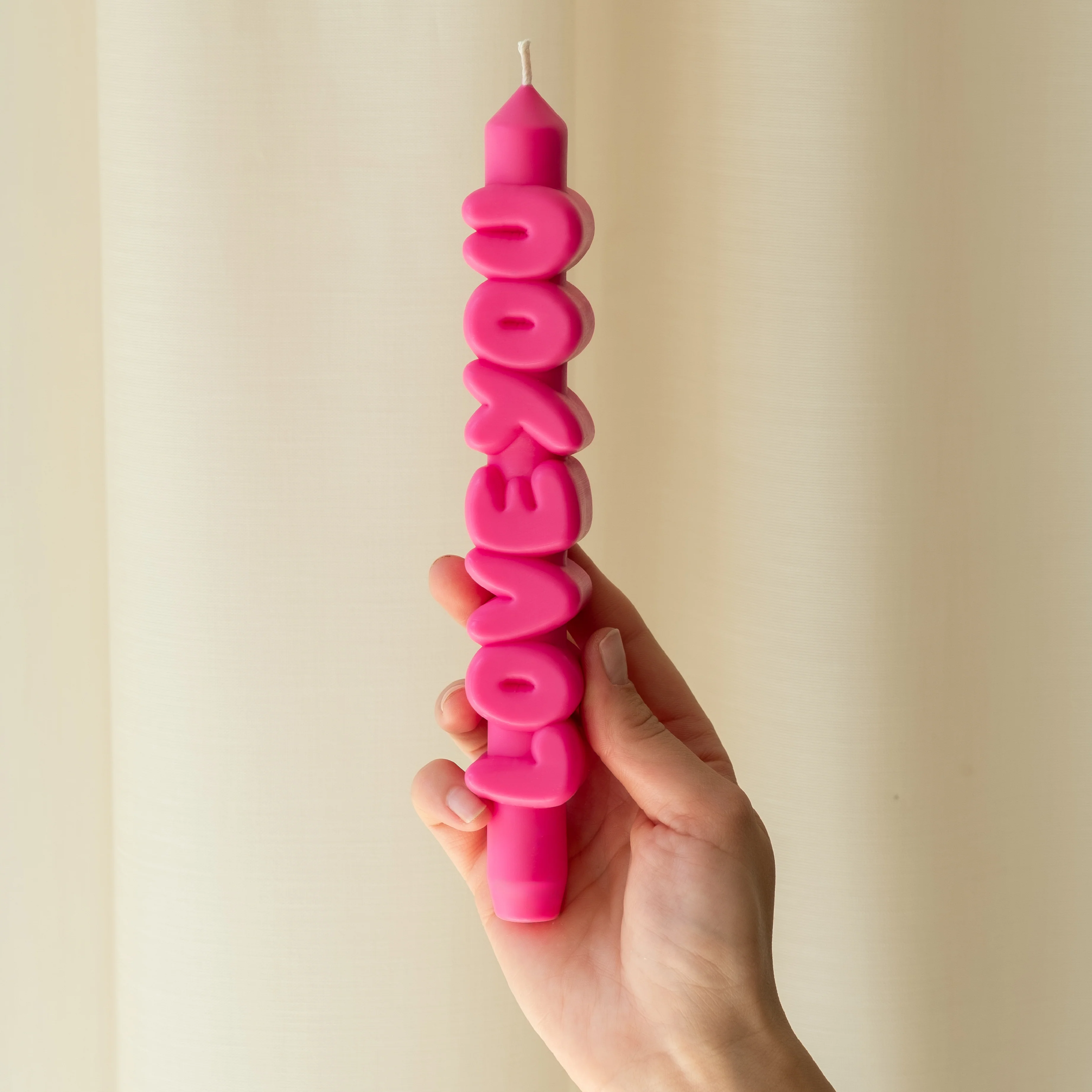 'Love You' Taper Candle | Pink - Image 2