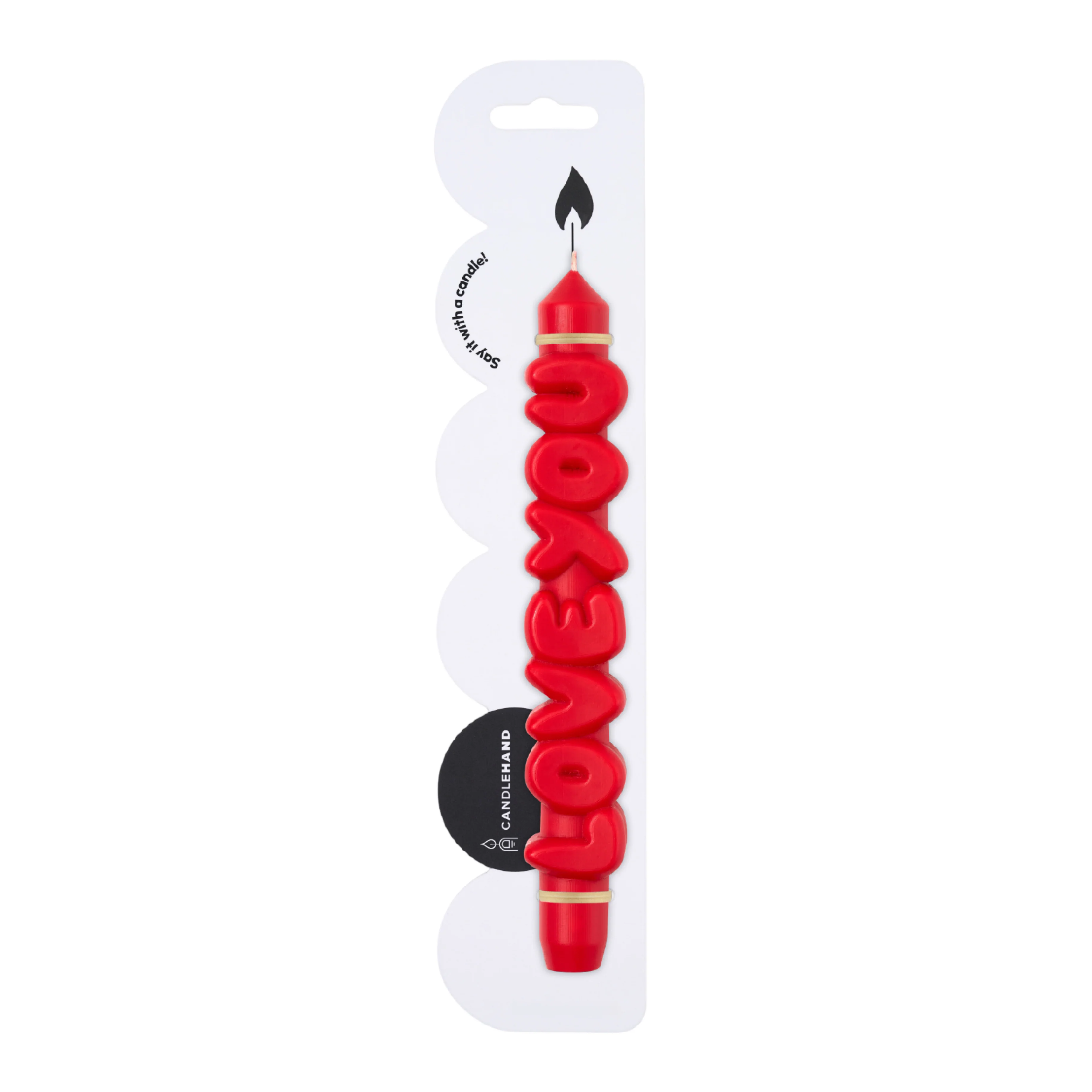'Love You' Taper Candle | Red