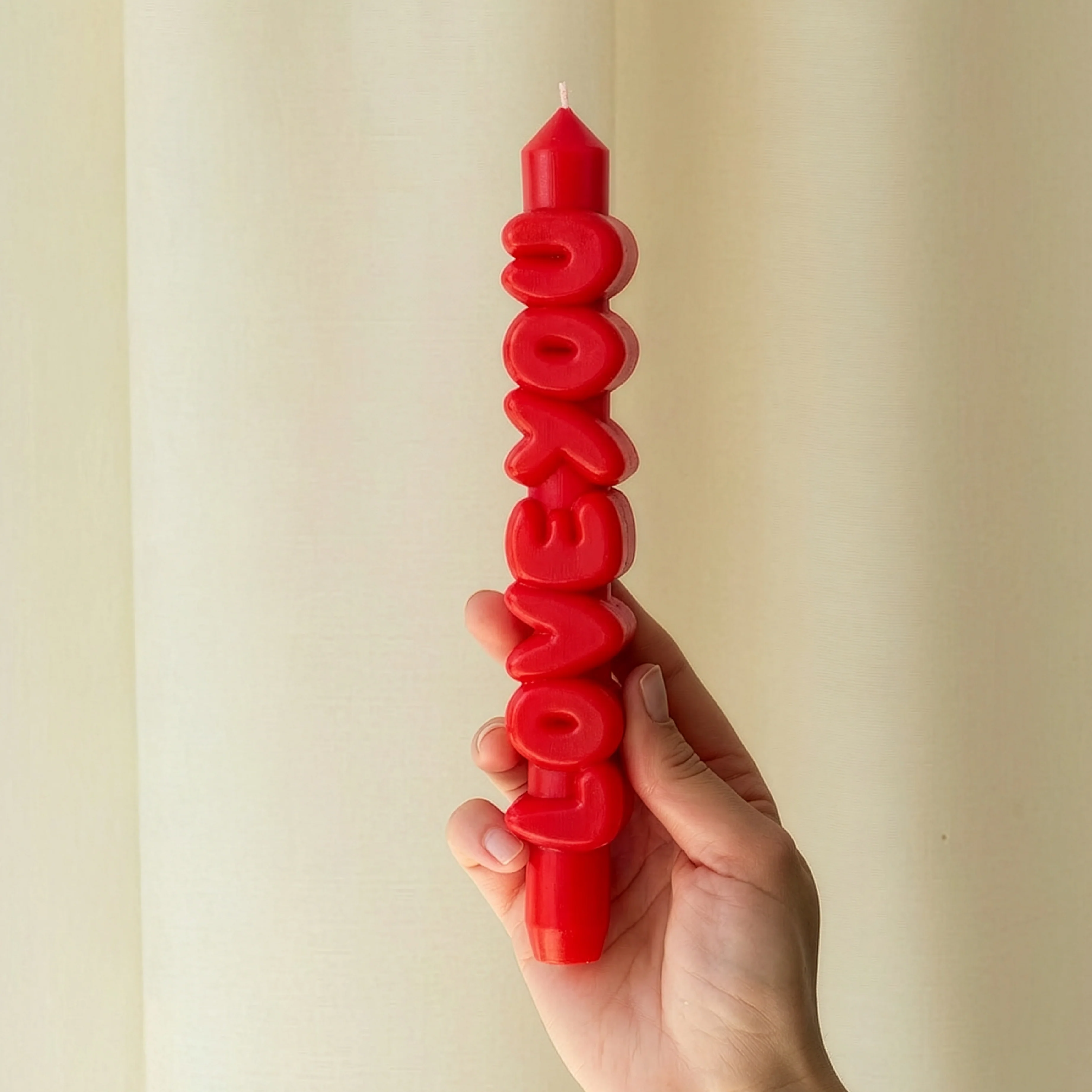 'Love You' Taper Candle | Red - Image 2