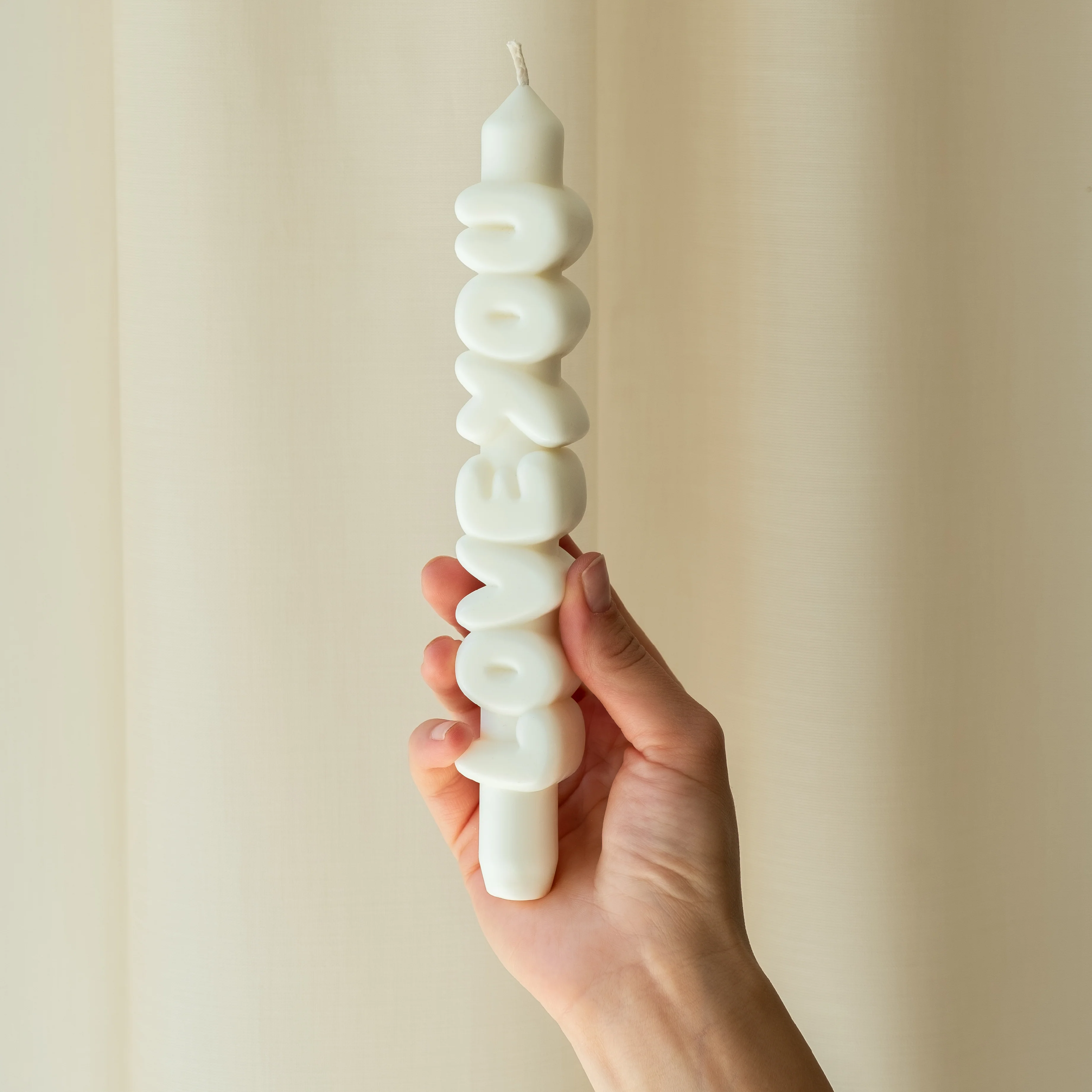 'Love You' Taper Candle | White - Image 2