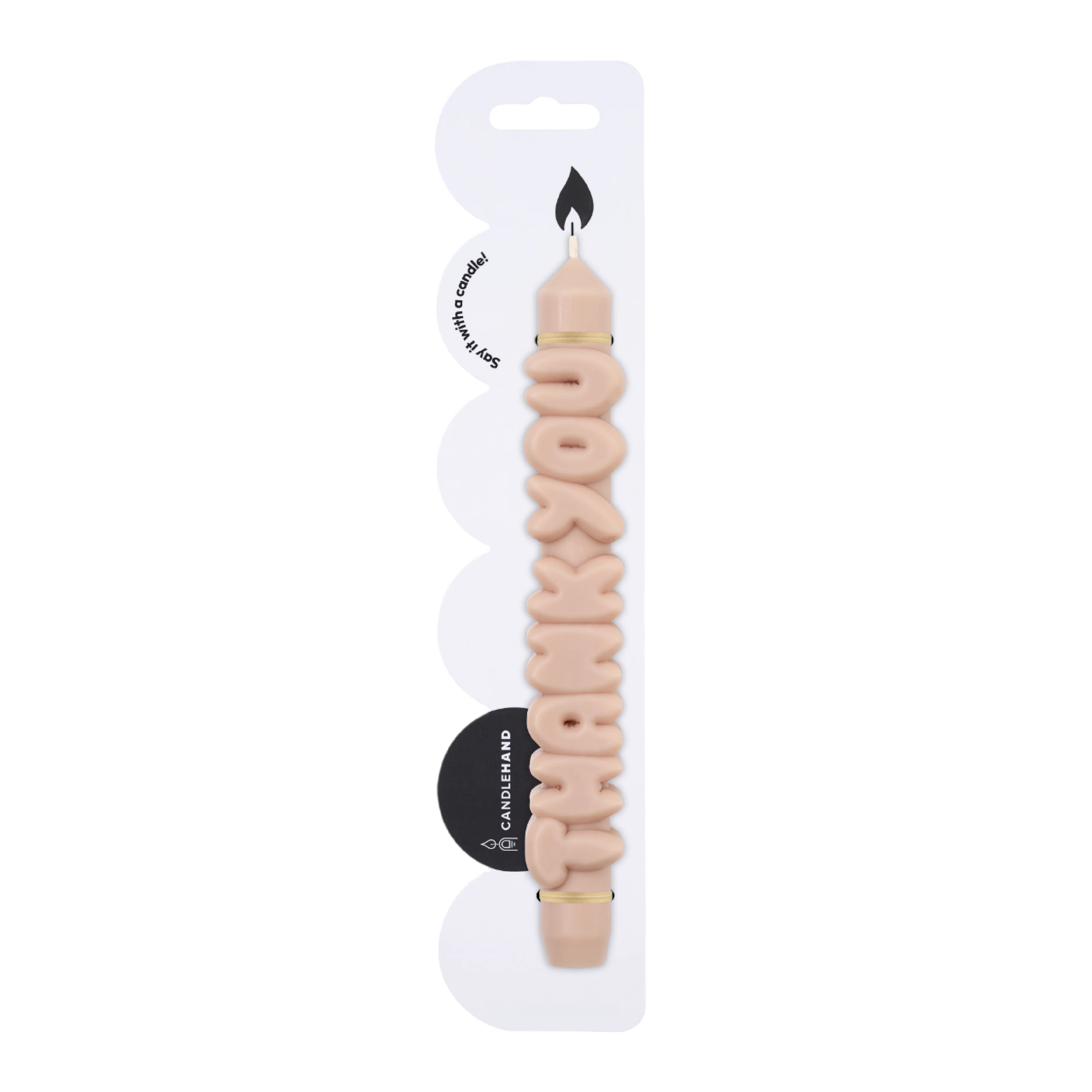 'Thank You' Taper Candle | Cream
