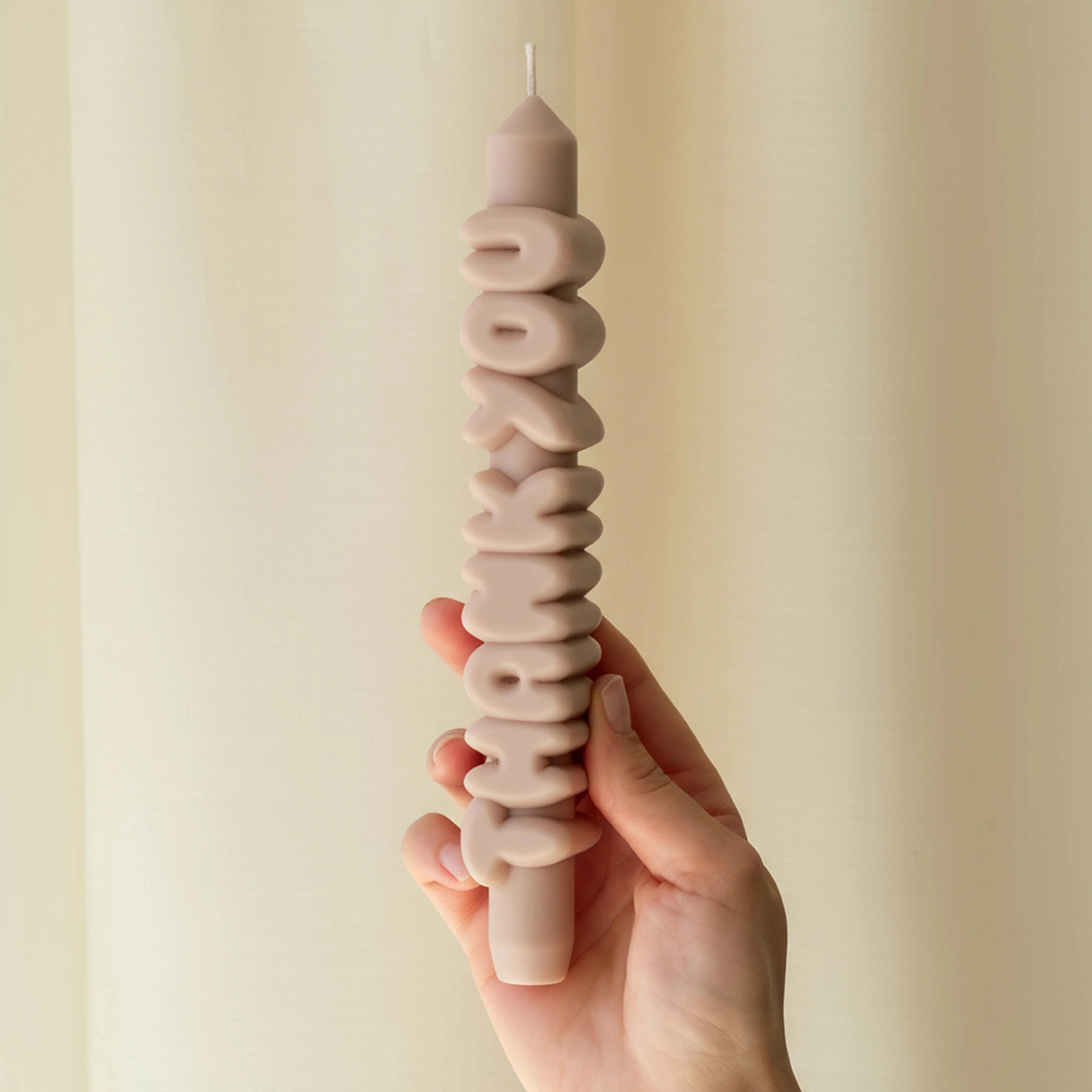 'Thank You' Taper Candle | Cream - Image 4