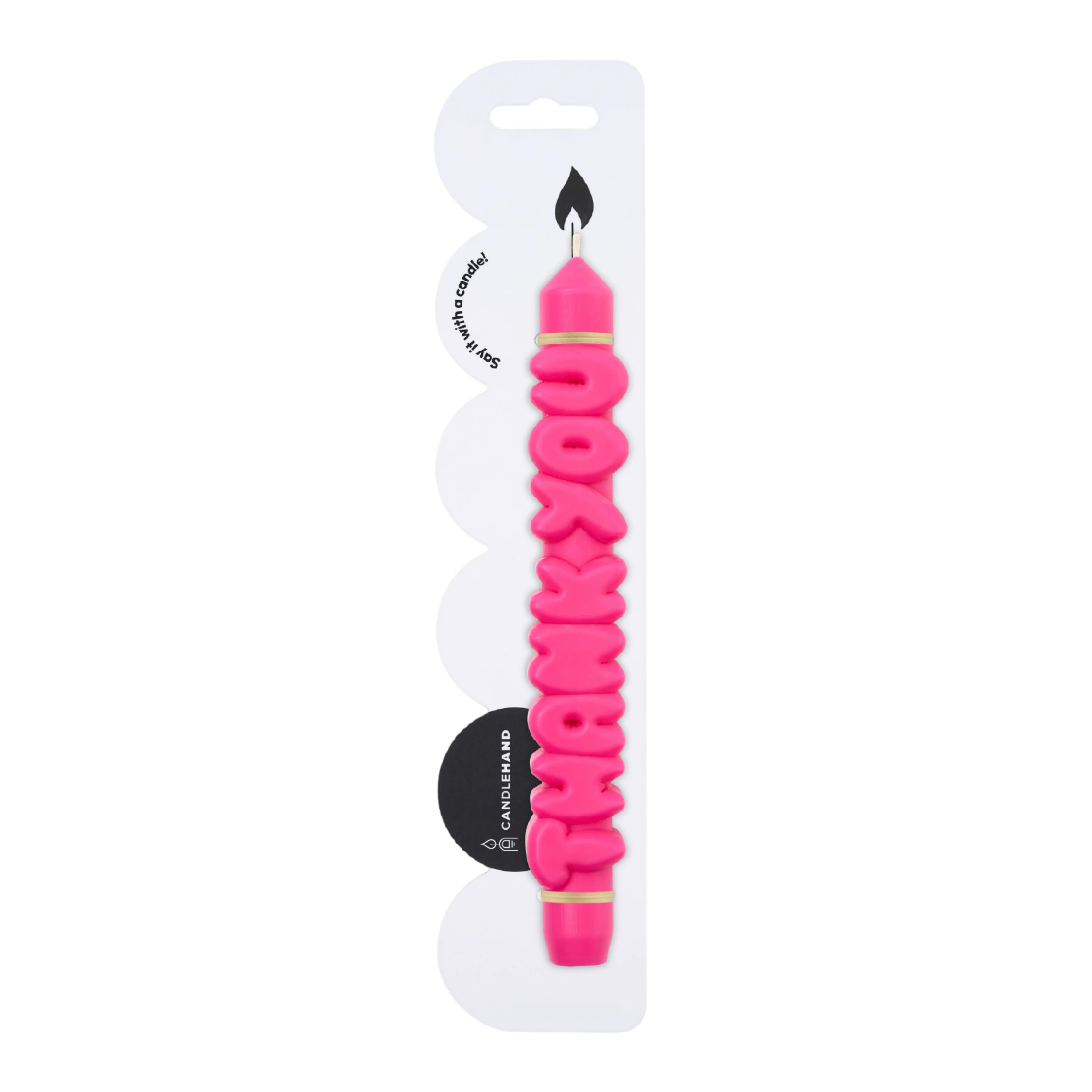 'Thank You' Taper Candle | Pink