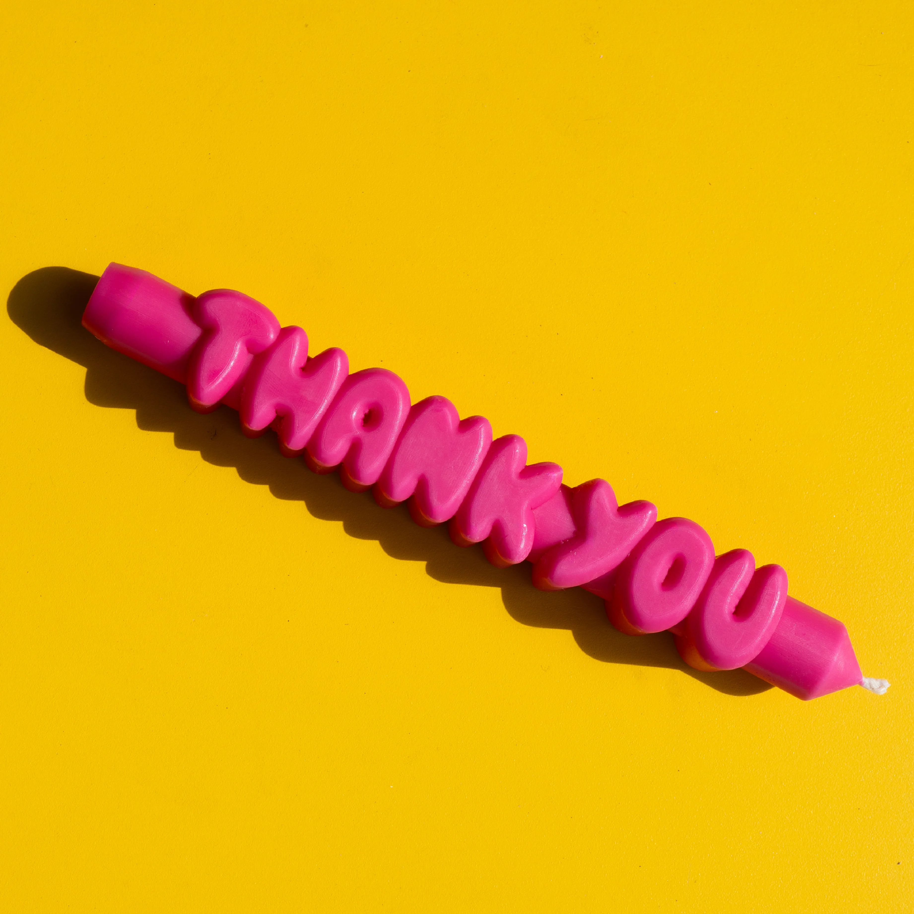 'Thank You' Taper Candle | Pink - Image 2