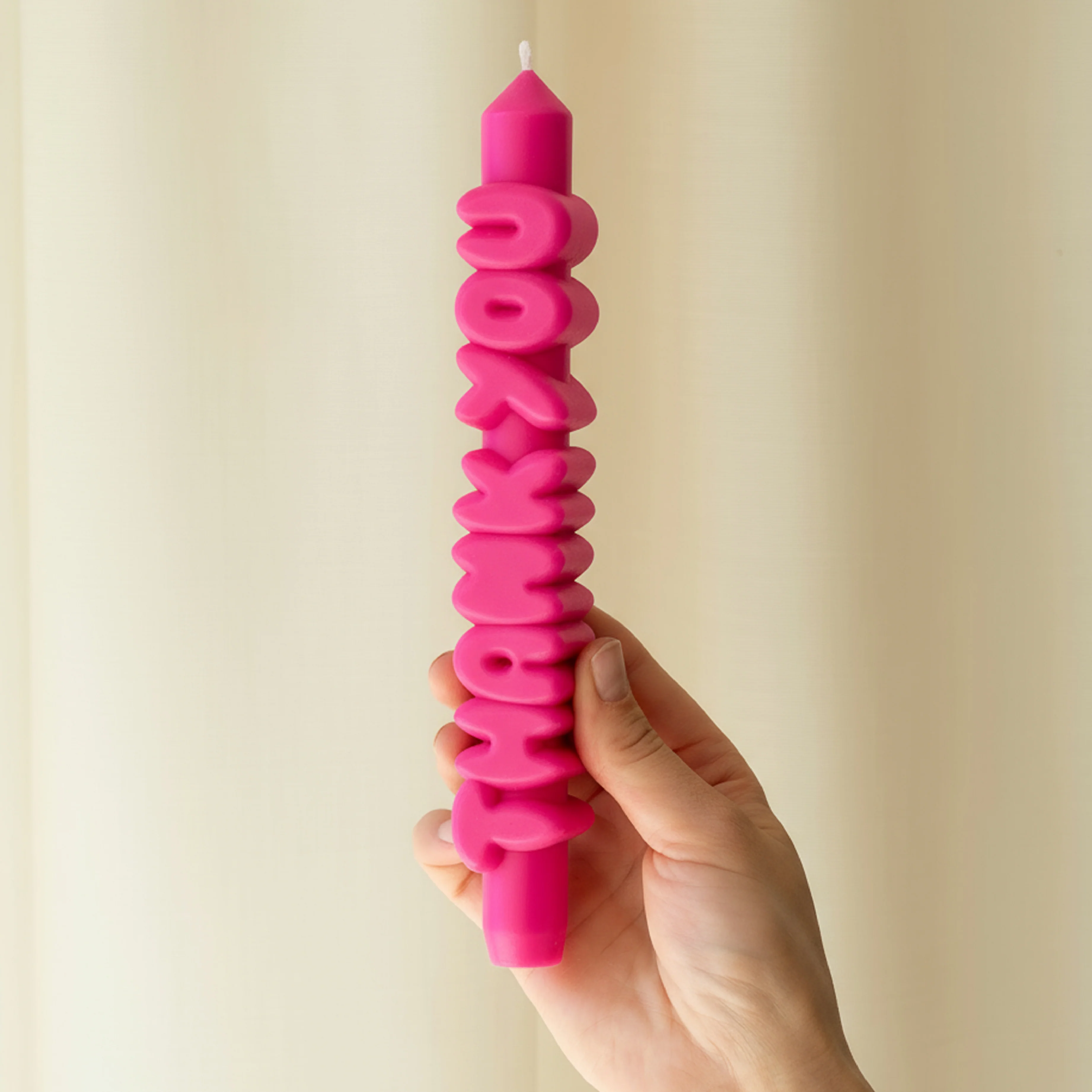 'Thank You' Taper Candle | Pink - Image 4
