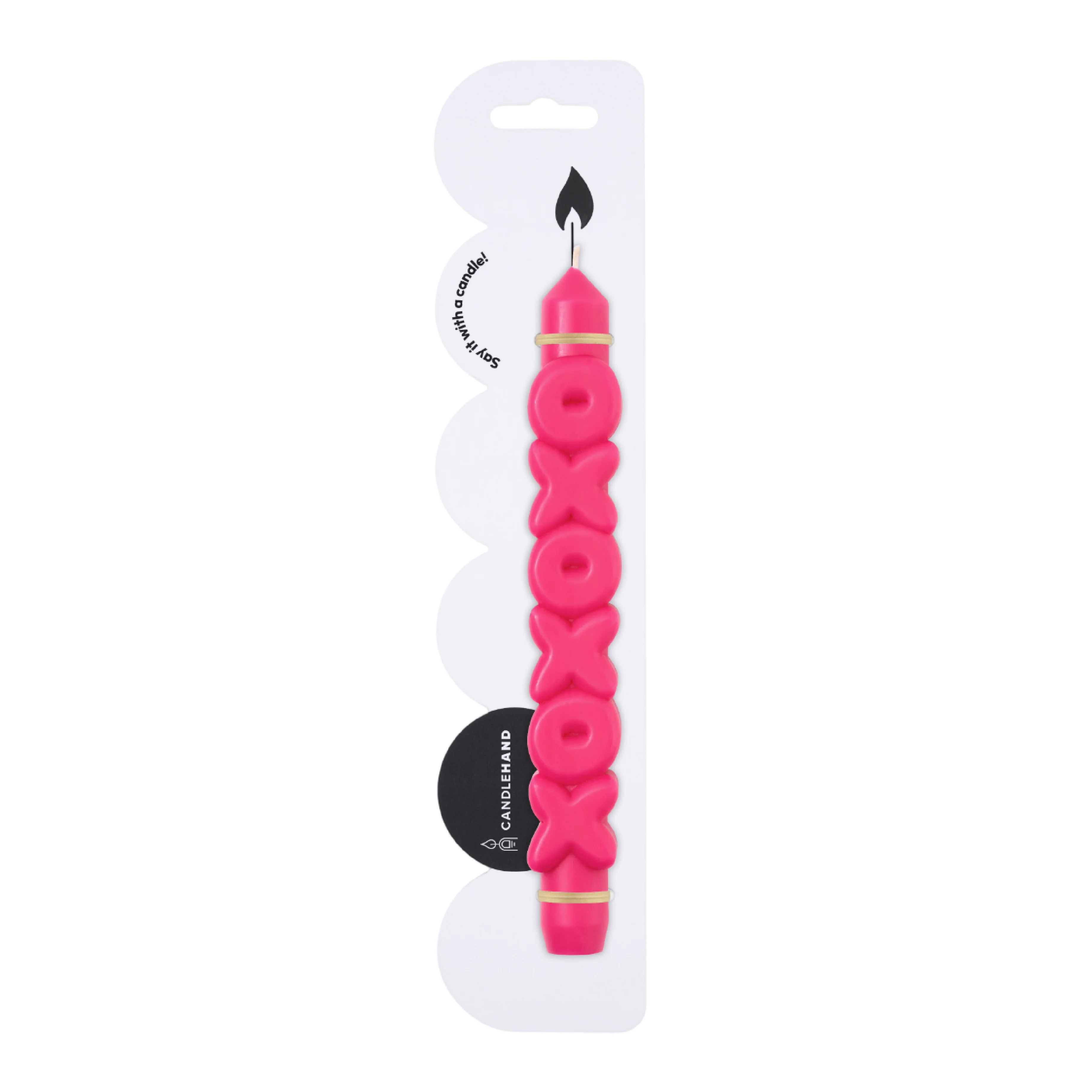 'XOXOXO' Taper Candle | Pink