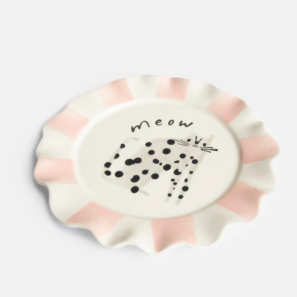 Meow Dotty Cat Ceramic Plate | 21.5cm - Image 2