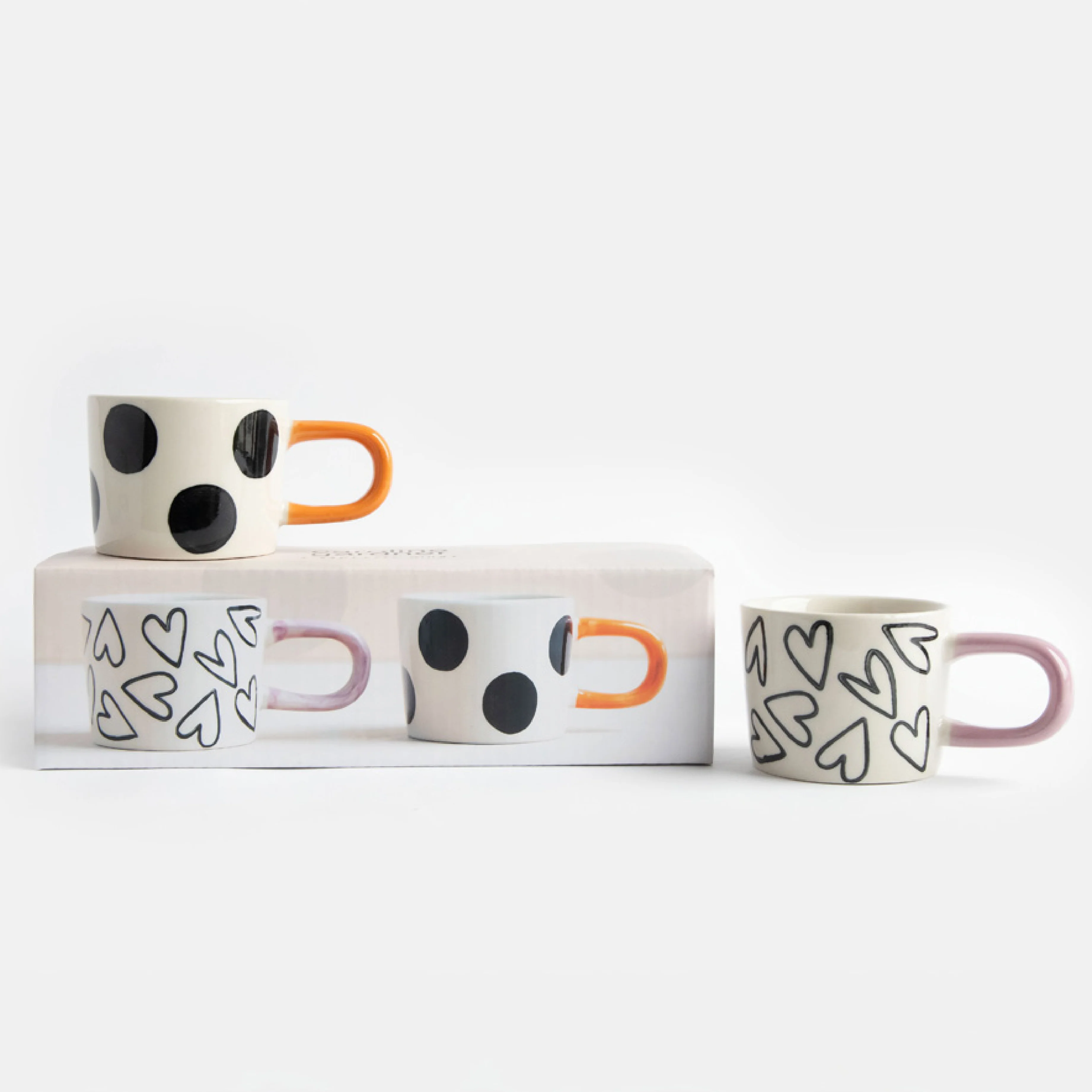 Mono Spot/Hearts Espresso Cups | Set of 2 - Image 2