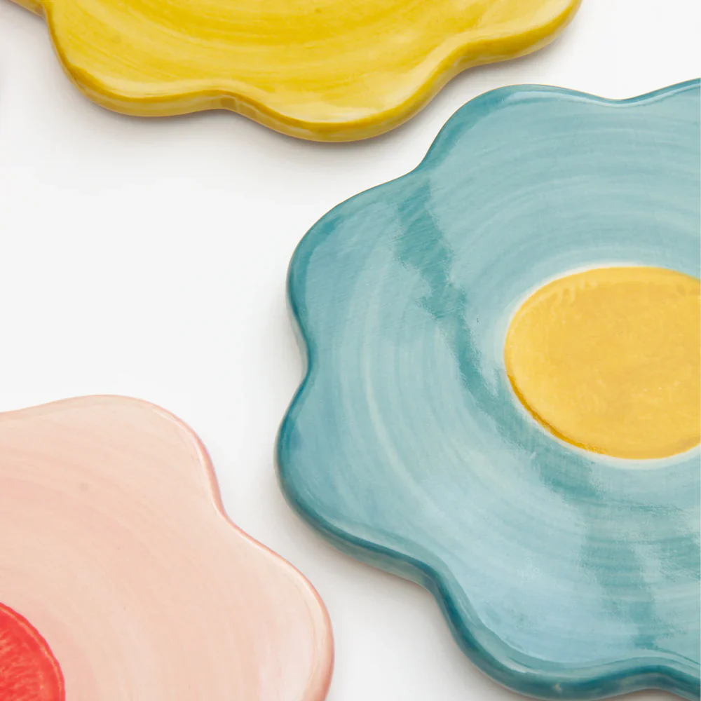 Multi Floral Stoneware Coasters | Set of 4 - Image 4