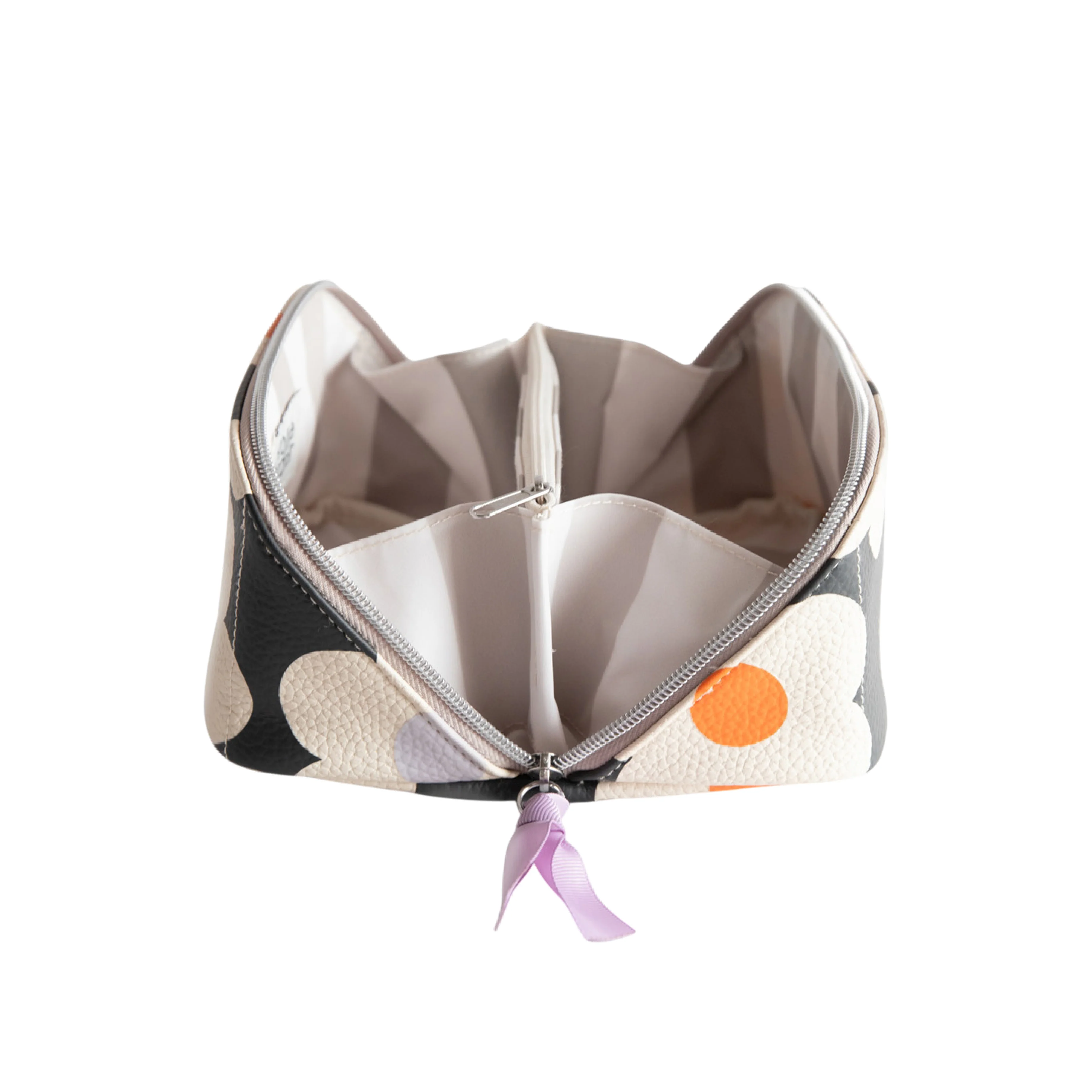 Multi Flower Flat Lay Cosmetic Bag | Charcoal - Image 2