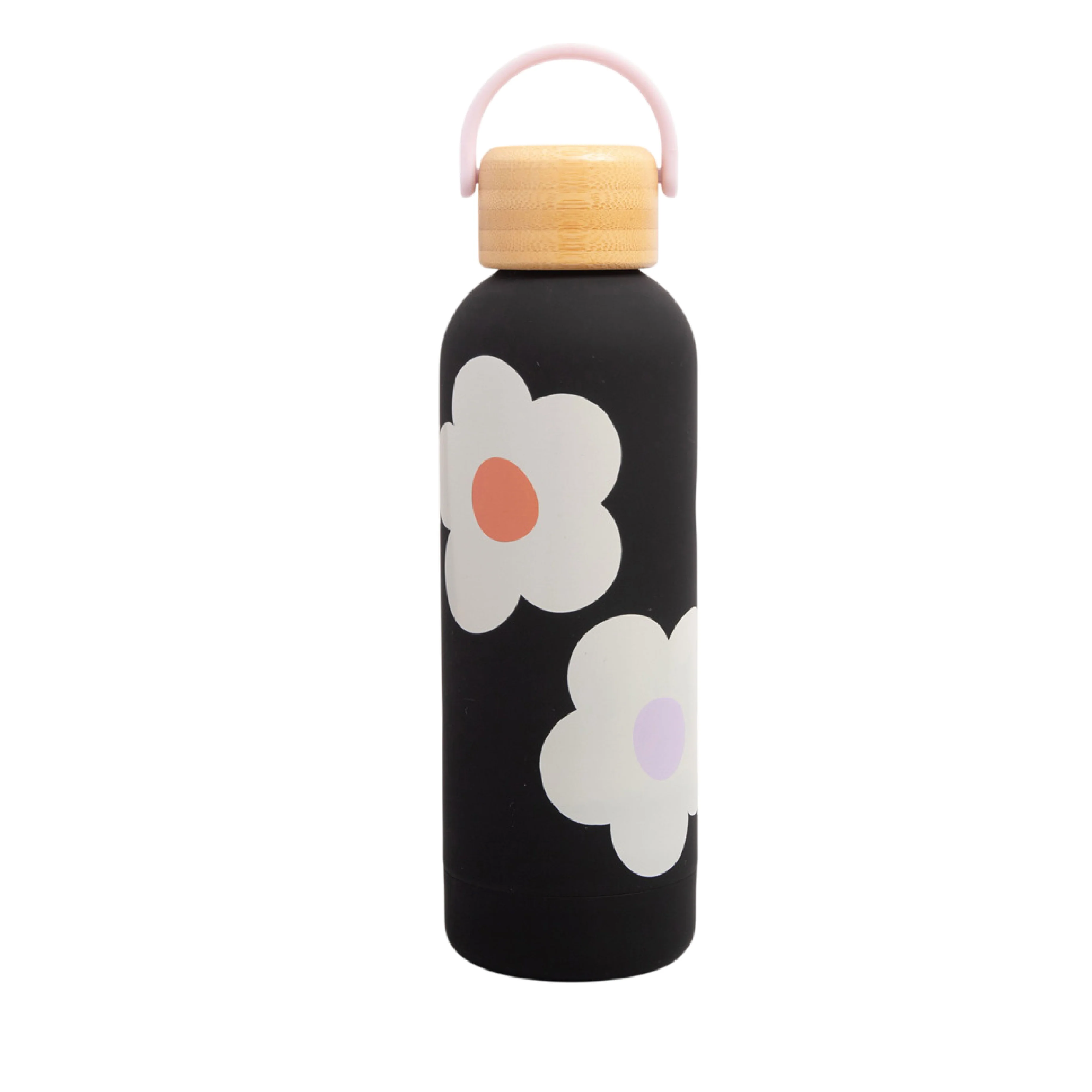 Multi Flower Metal Water Bottle | Charcoal - Image 2