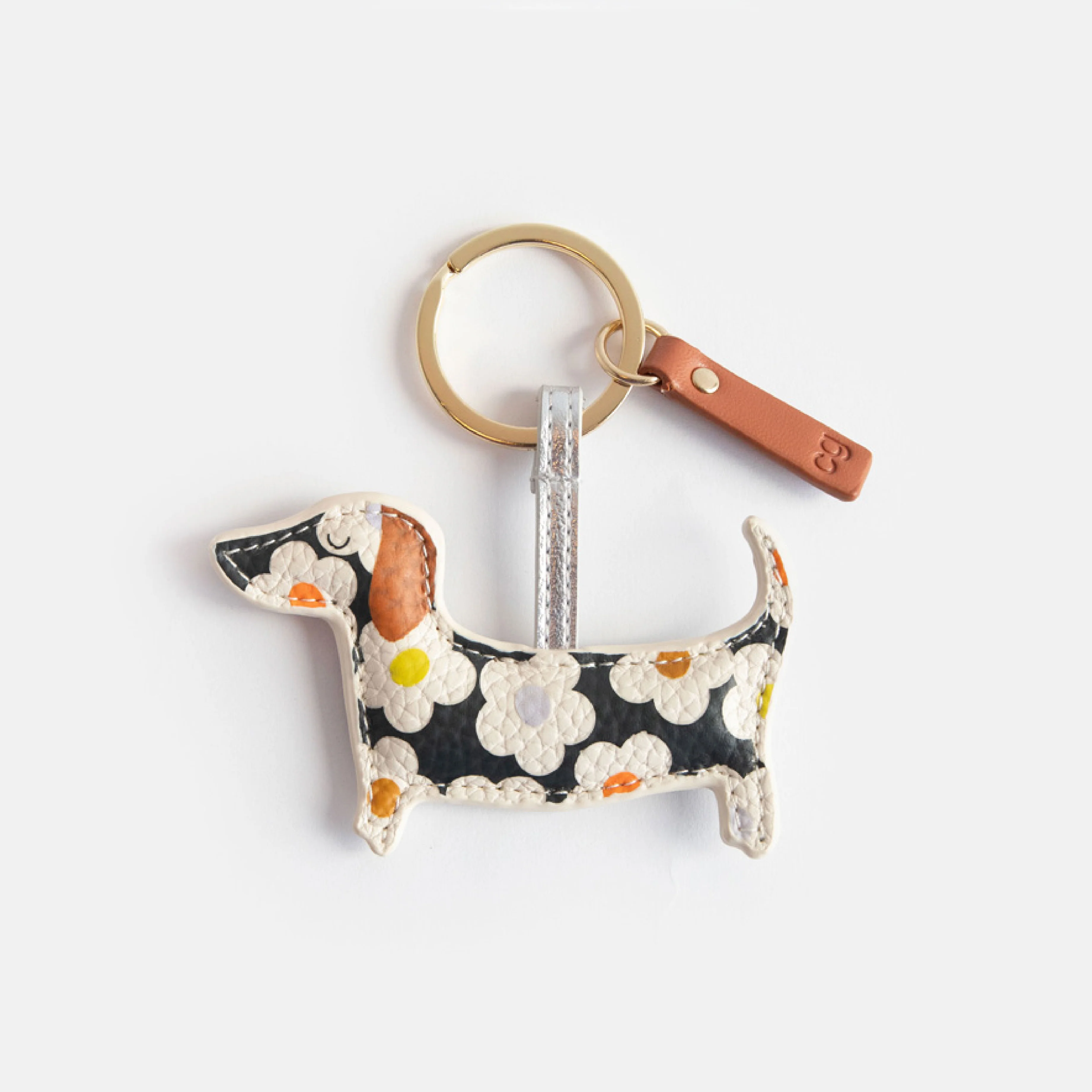 Multi Flower Sausage Dog Keyring - Image 2