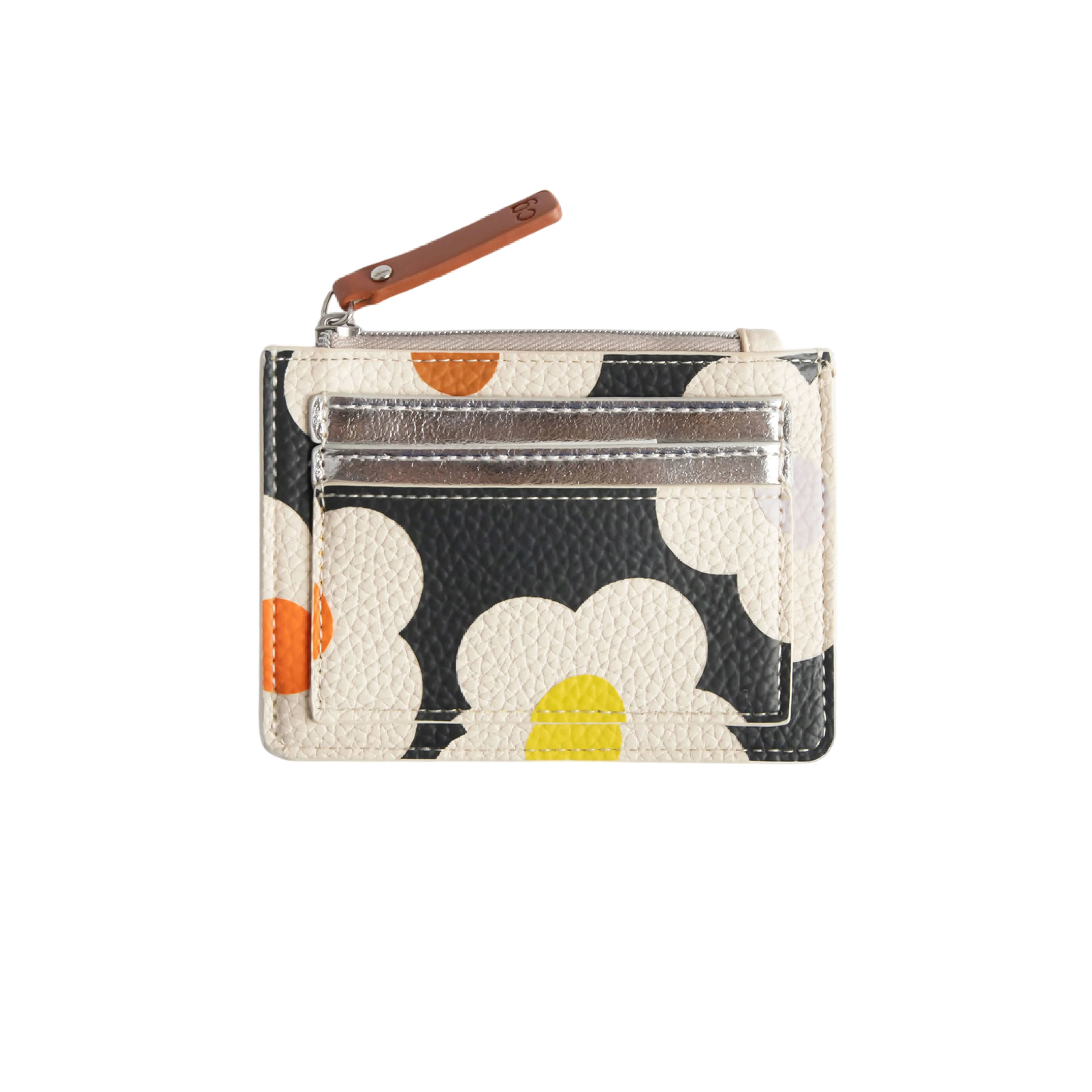 Multi Flower Short Patch Purse | Charcoal - Image 2