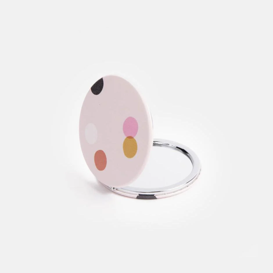 Round Dotty Pocket Mirror | Pale Pink - Image 3