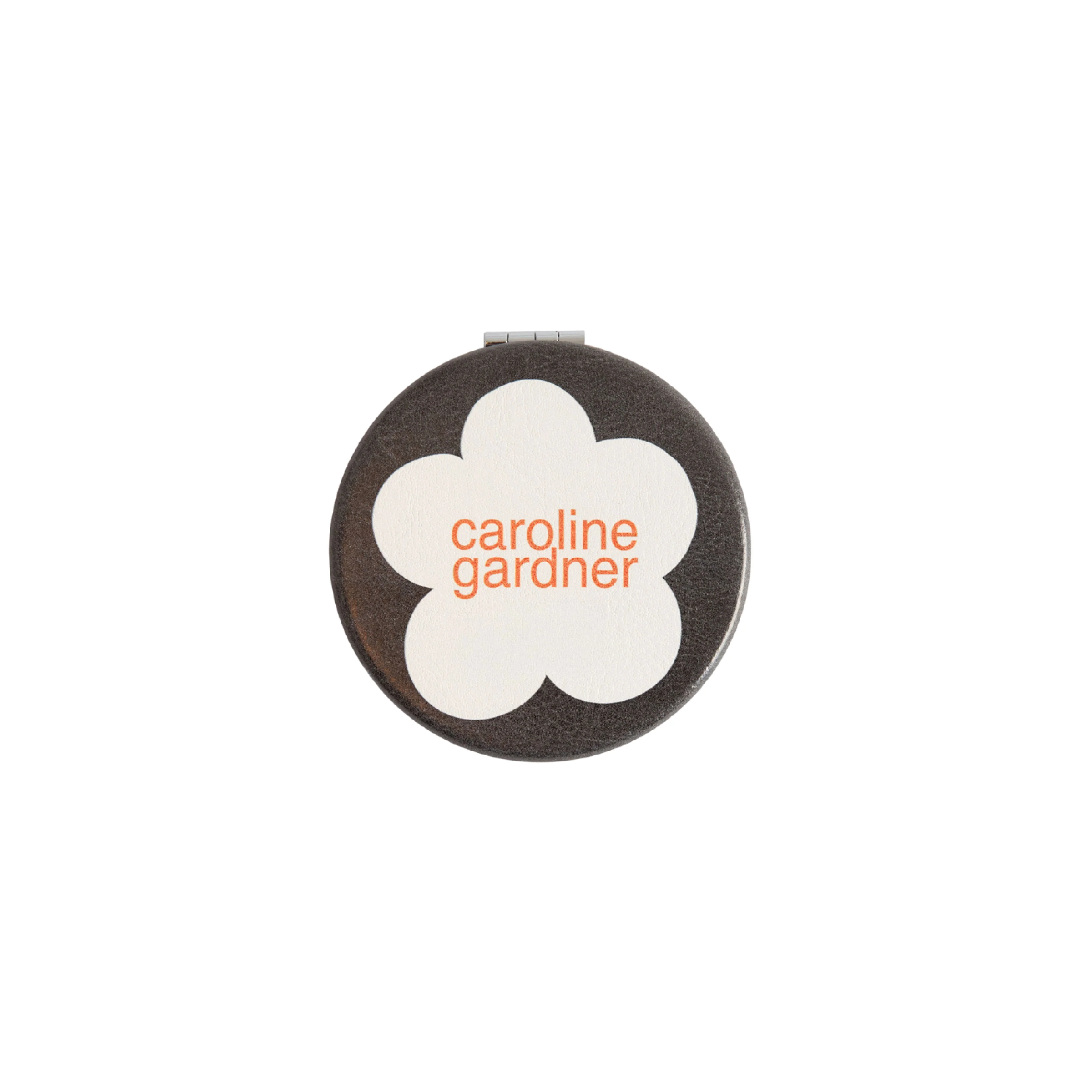 Round Floral Pocket Mirror | Charcoal - Image 3
