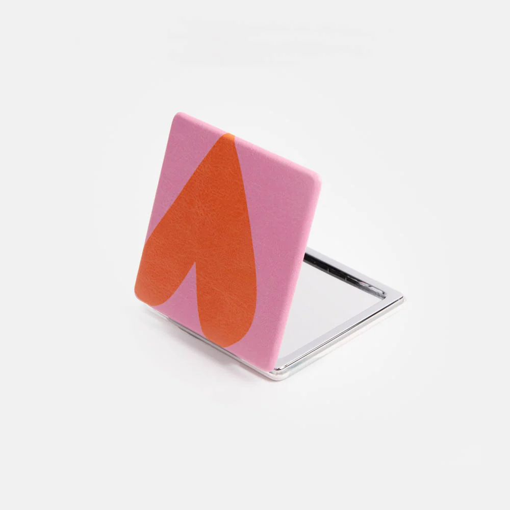 Square Heart Pocket Mirror | Pink & Red - Image 3